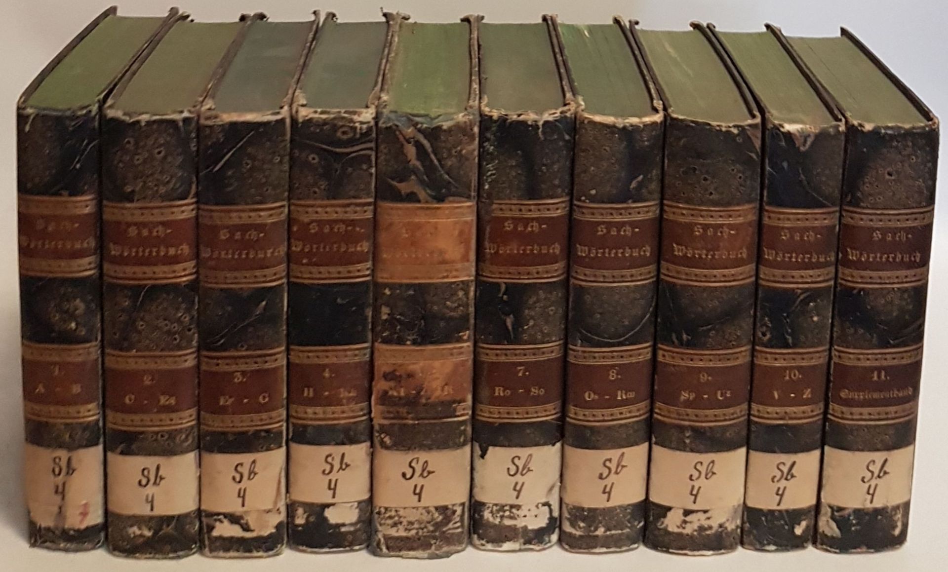 Allgemeines deutsches Sach-Wörterbuch aller menschlichen Kenntnisse und Fertigkeiten oder Universal-Lexikon aller Künste und Wissenschaften (10 Bände von 11) - hier vorhanden: Bd.1-5 - 7-11 (es fehlt Bd. 6)