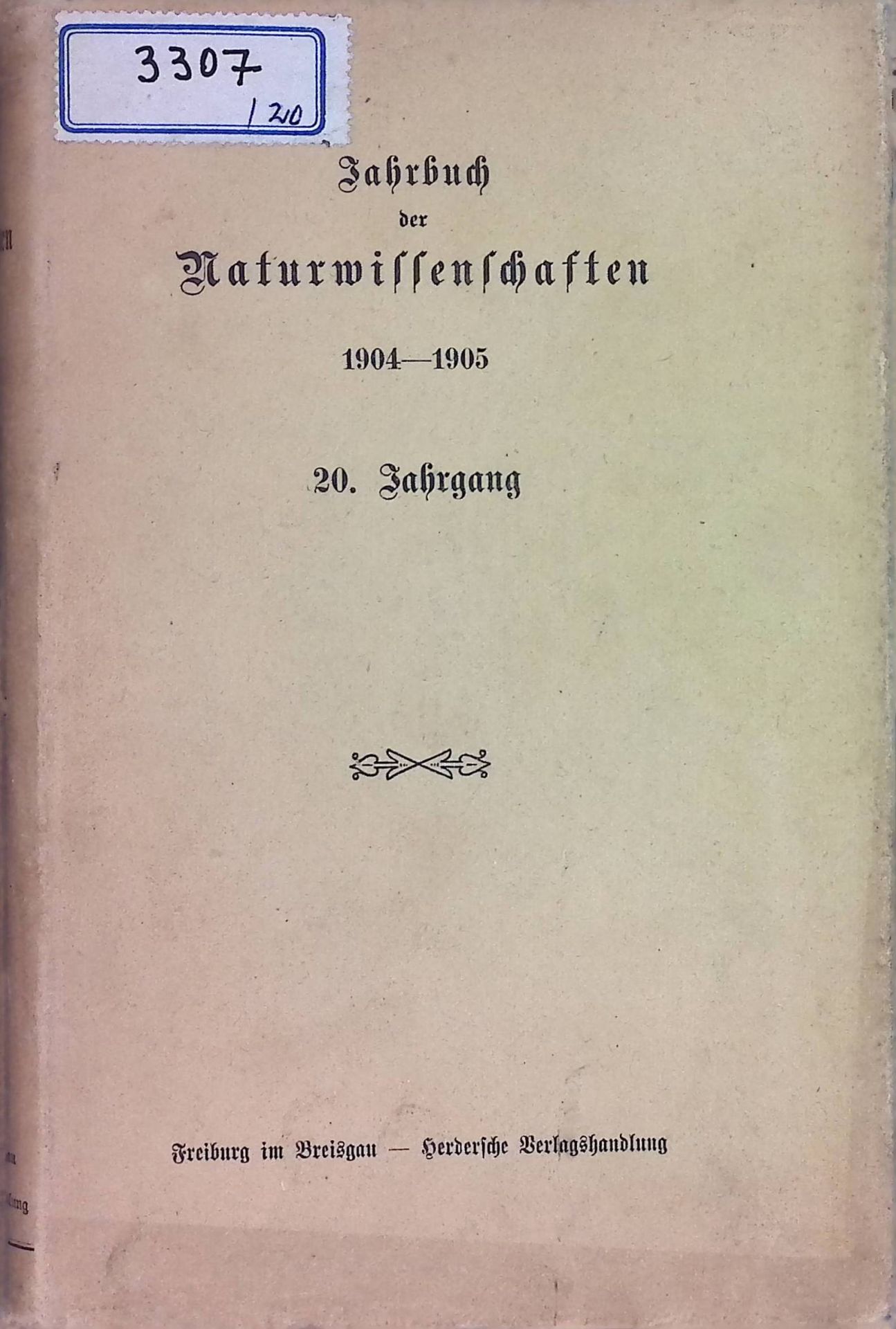 Jahrbuch der Naturwissenschaften. 1904-1905. 20.Jahrgang