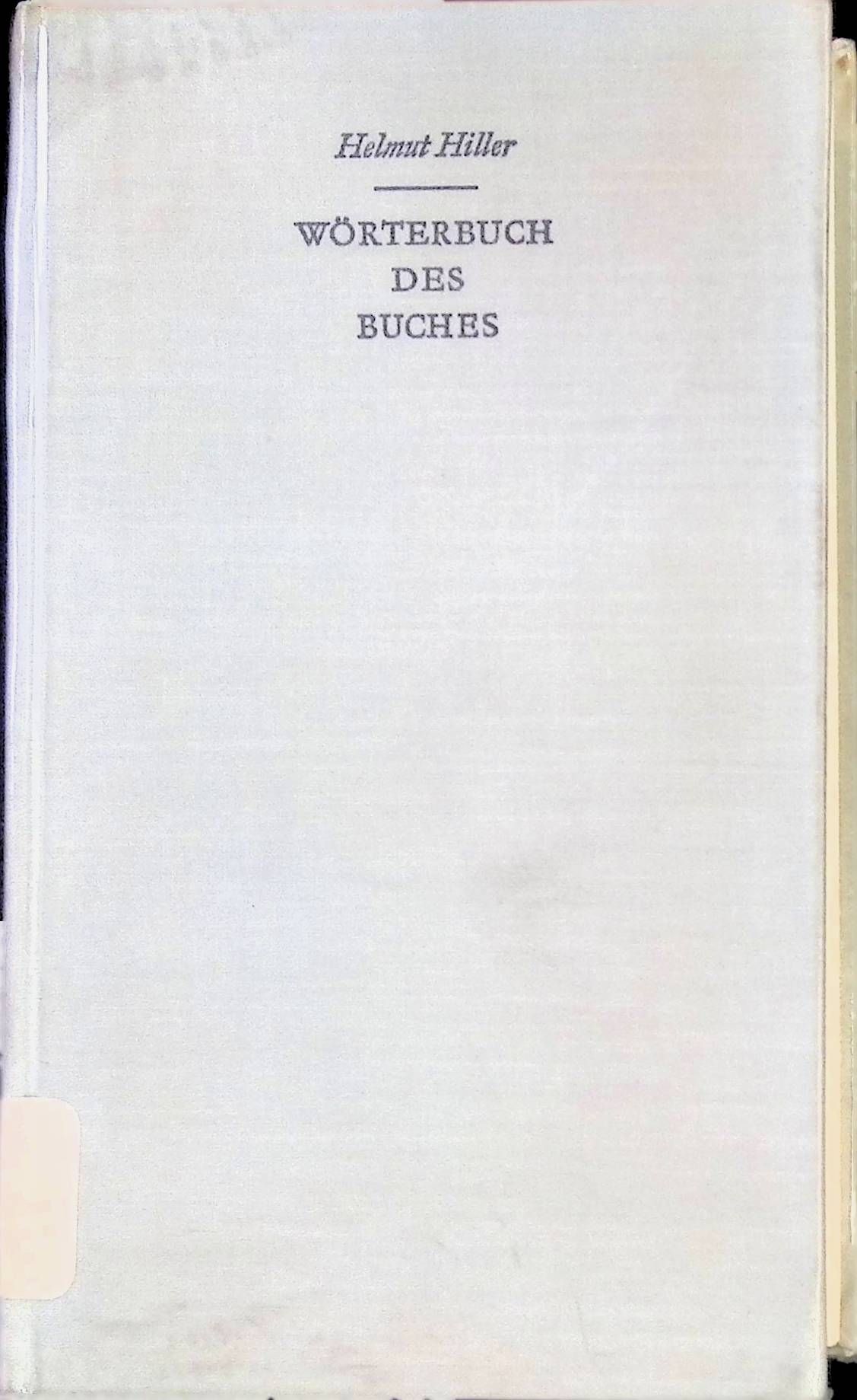 Wörterbuch des Buches