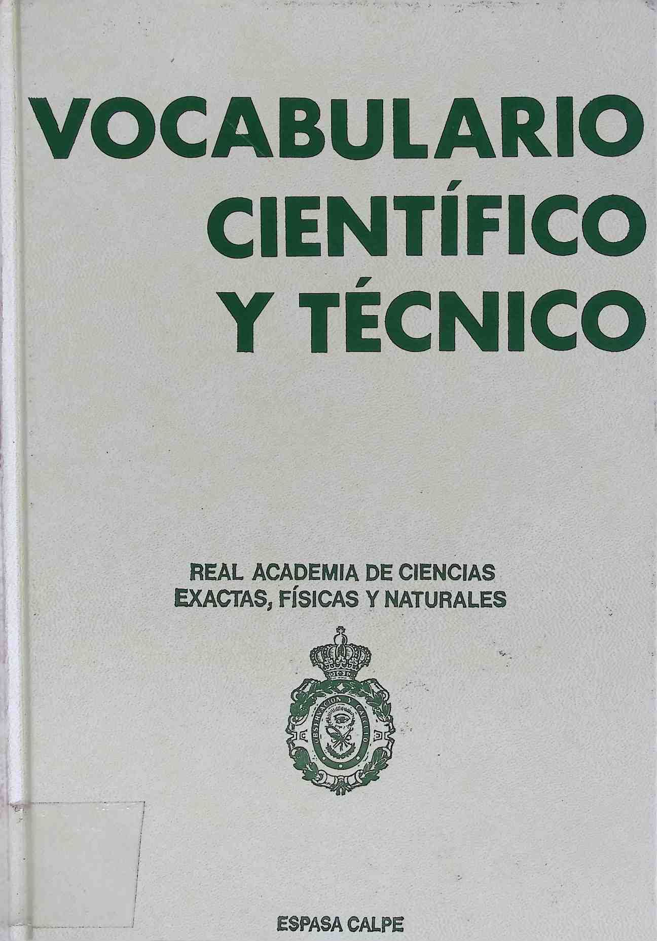 Vocabulario cientifico y tecnico