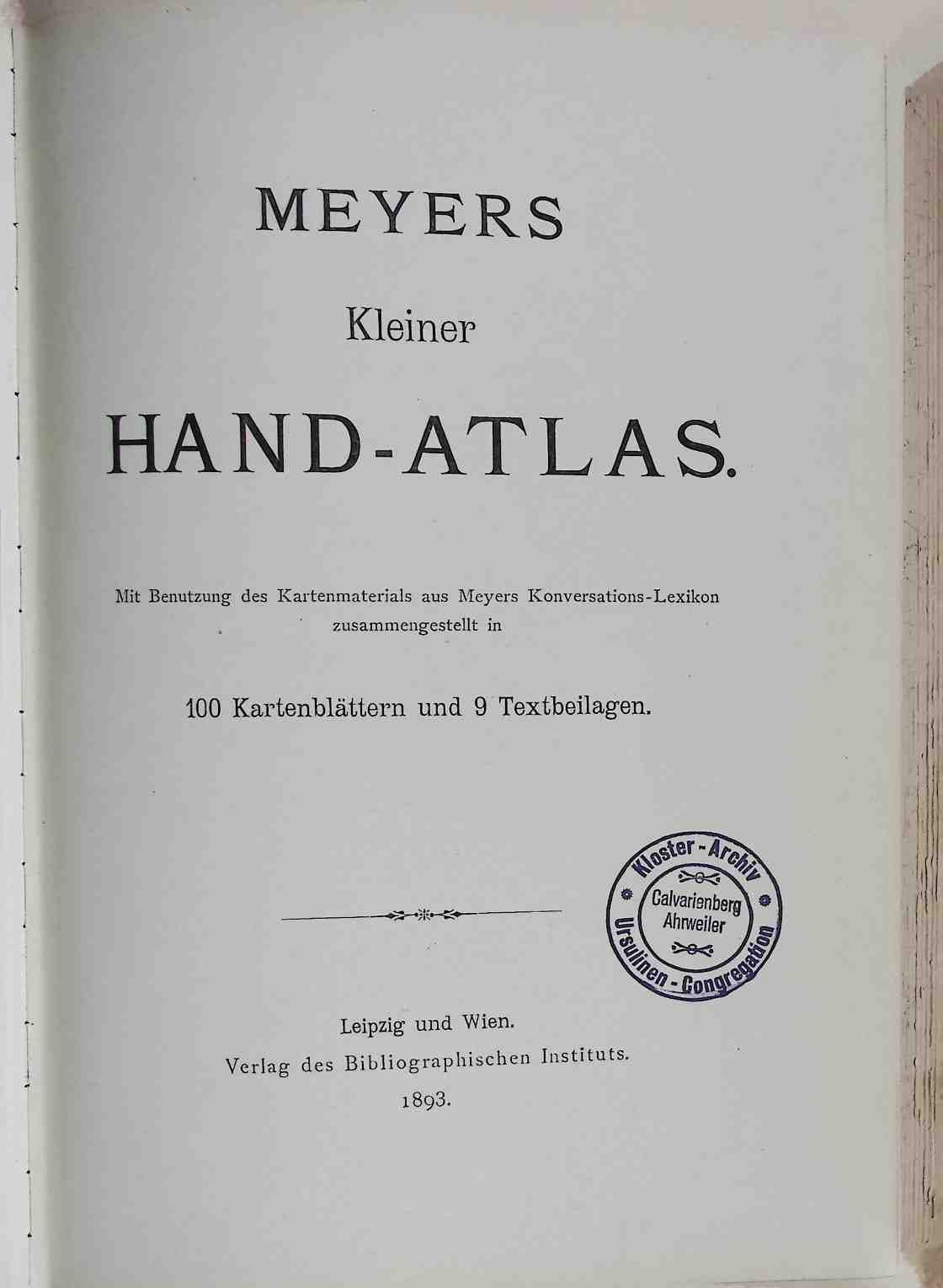 Meyers Kleiner Hand-Atlas