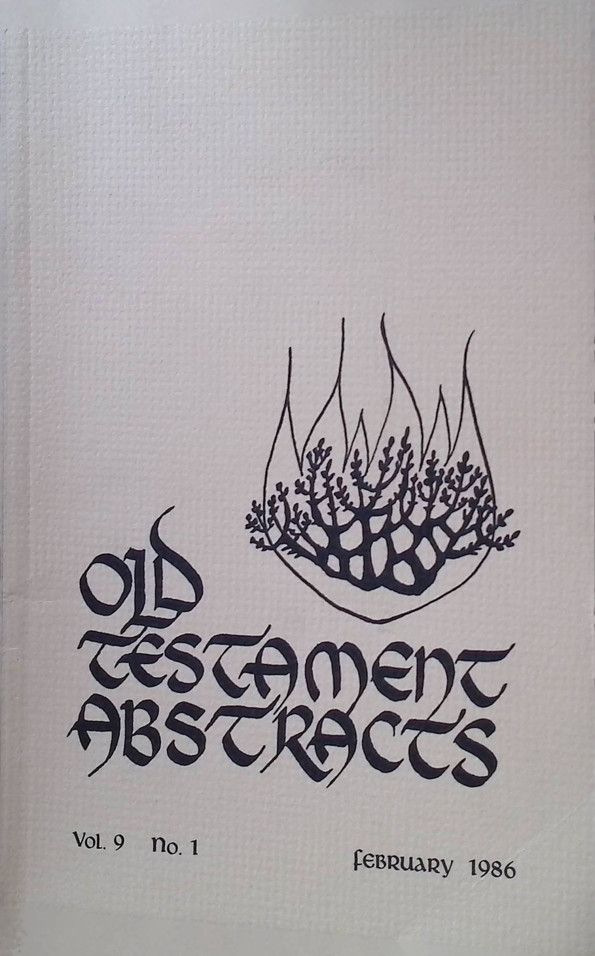 Recent Foreign Old Testament Literature - in : Old Testament Abstracts : Vol. 9, n. 1