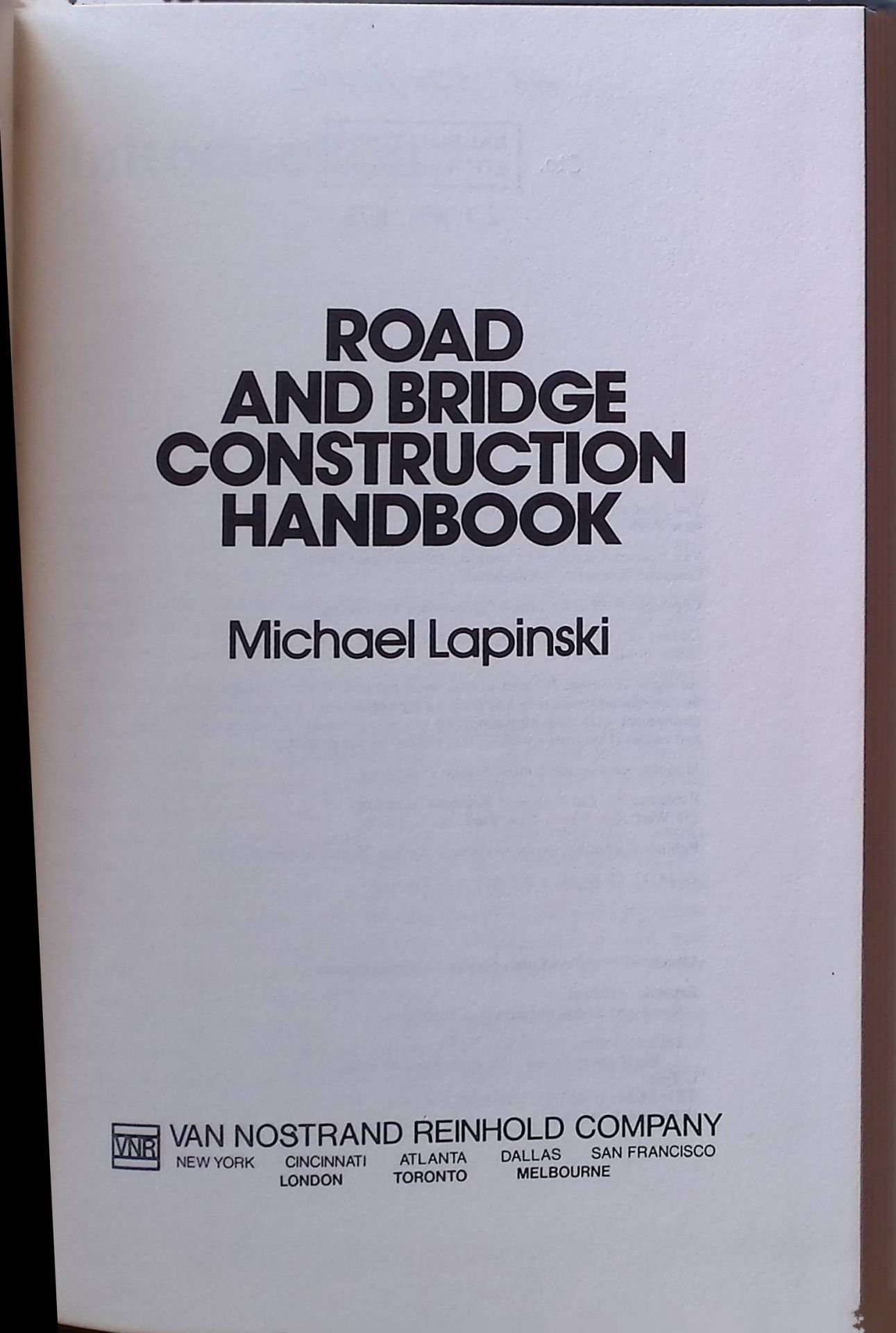 Road and Bridge Construction Handbook