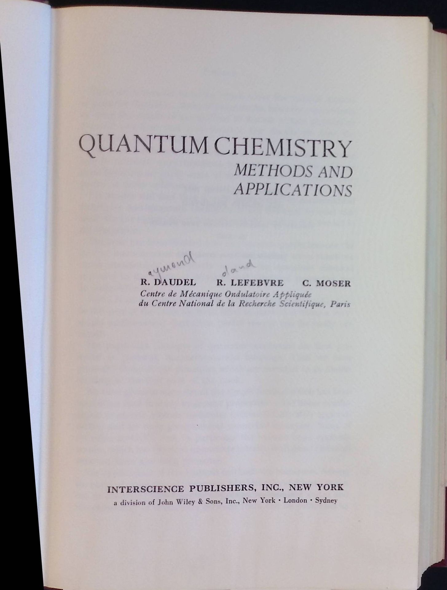 Quantum Chemistry: Methods and Applications