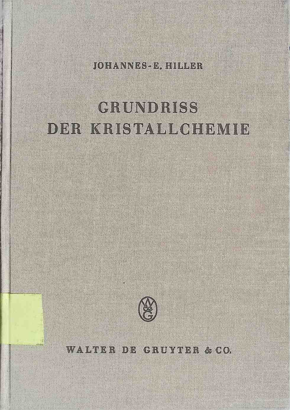 Grundriss der Kristallchemie