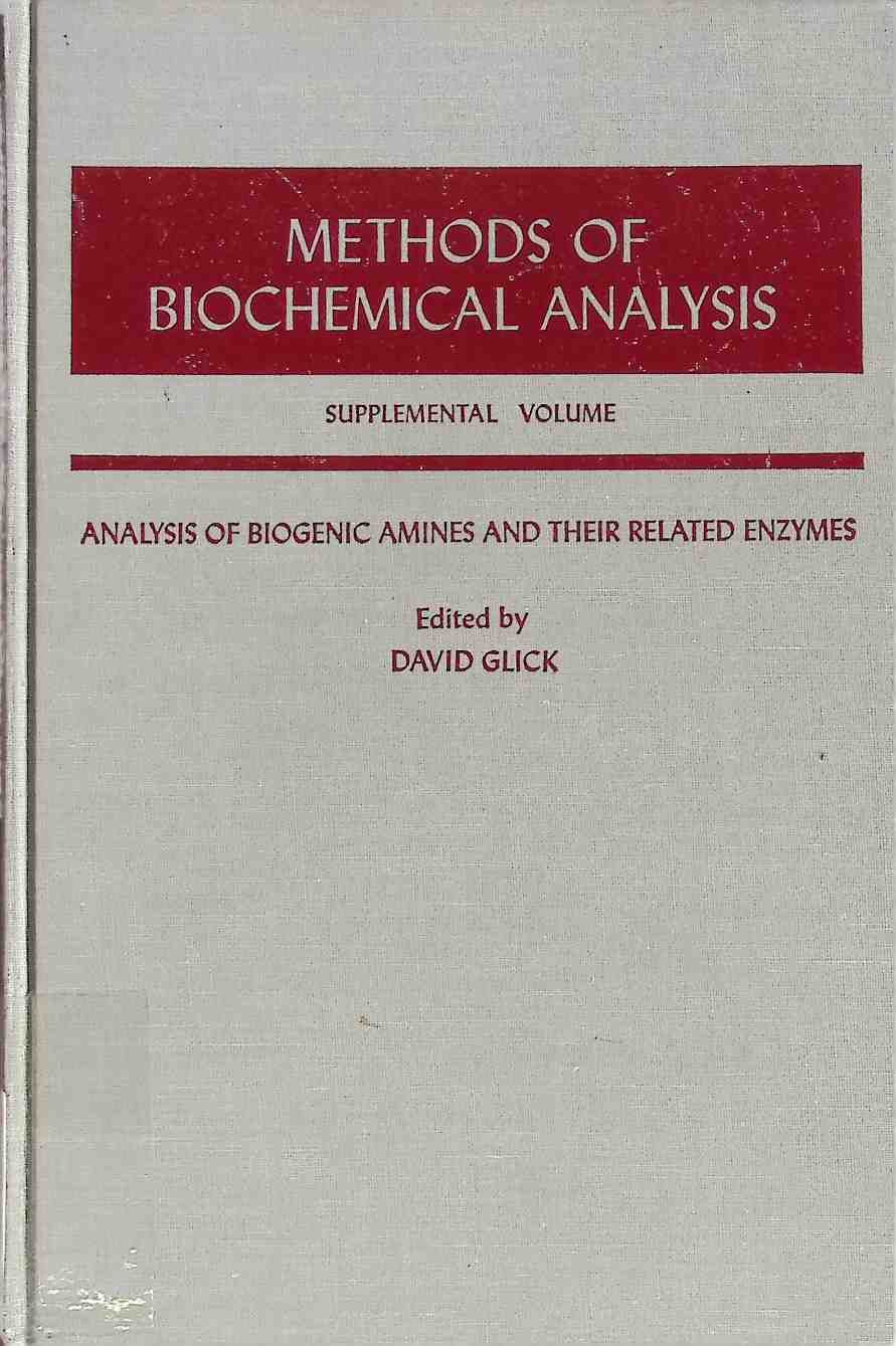 Methods of Biochemical Analysis, Supplemental Volume