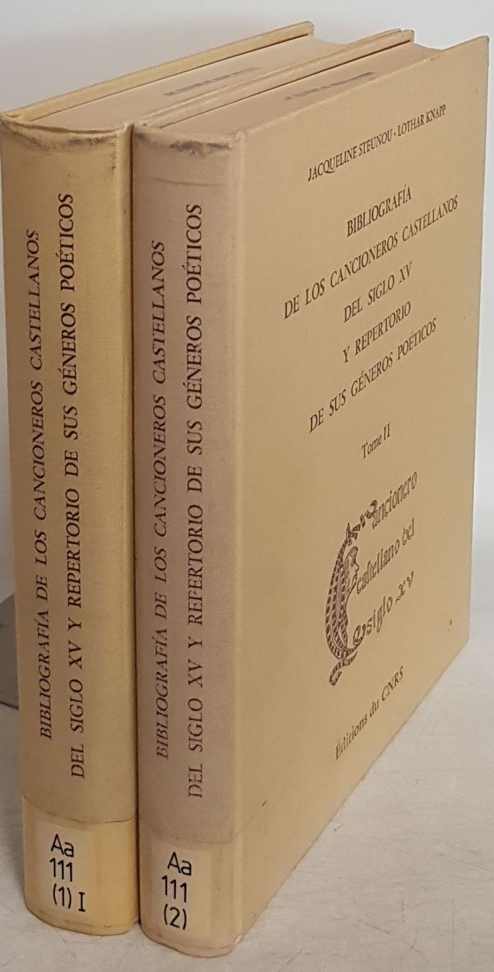 Bibliografia de los cancioneros castellanos del siglo XV y repertorio de sus géneros poéticos (2 tomes/ 2 Bände KOMPLETT)