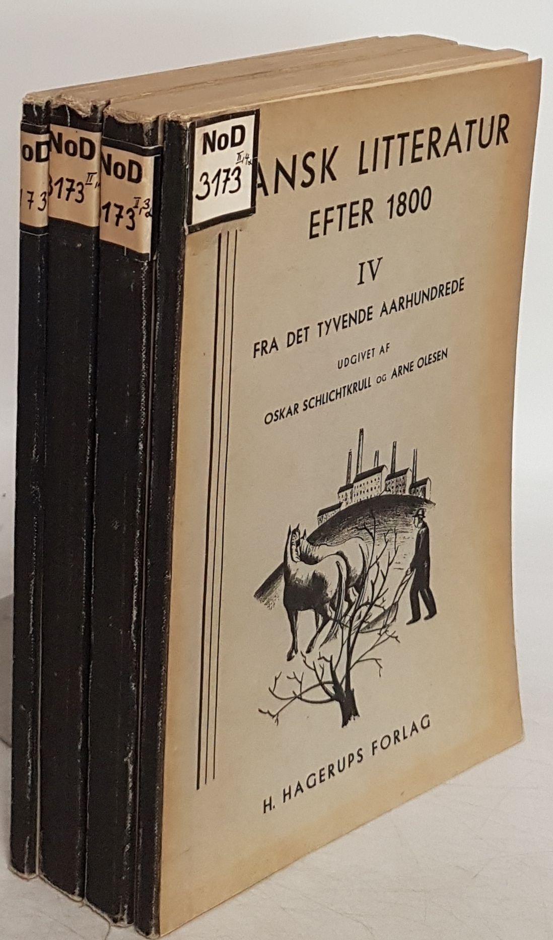 Dansk Litteratur for 1800/ efter 1800 (4 Teile KOMPLETT) - Fra oldtid til Oehlenschläger/ Den yngre romantik/ Fra Brandes til Aarhundredskiftet/ Fra det tyvende Aarhundrede