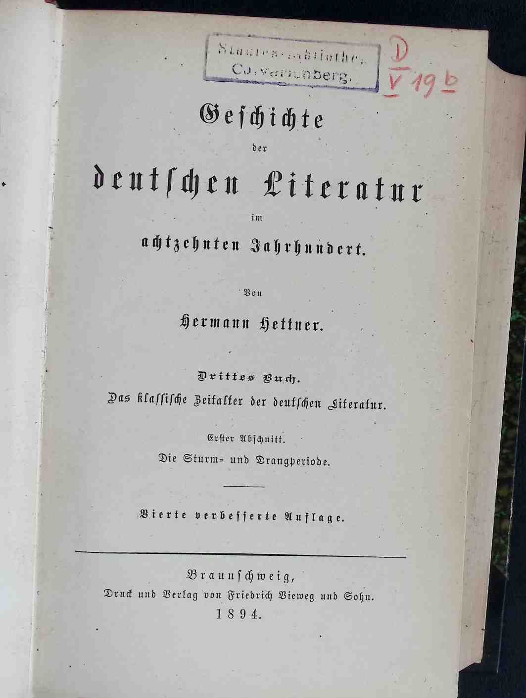 Geschichte der deutschen Literatur im achtzehnten Jahrhundert: III. THEIL 3. Buch: Das klassische Zeitalter der deutschen Literatur