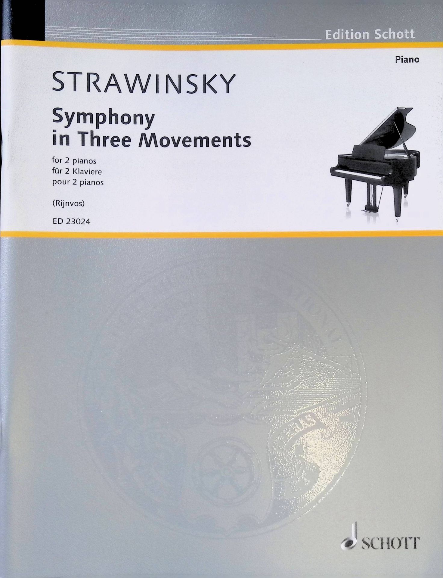 Symphony in Three Movements: bearbeitet für zwei Klaviere von Richard Rijnvos (2017) - 2 Klaviere