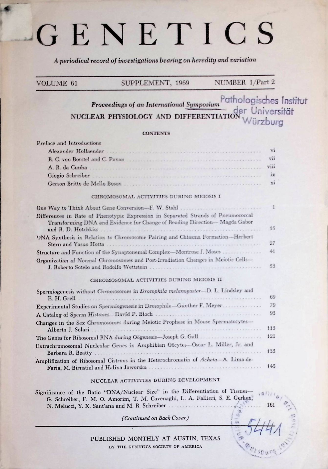 One Way to Think About Gene Conversion - in: Genetics, vol. 61, Number 1, Part 2: Nuclear Physiology and Differentiation