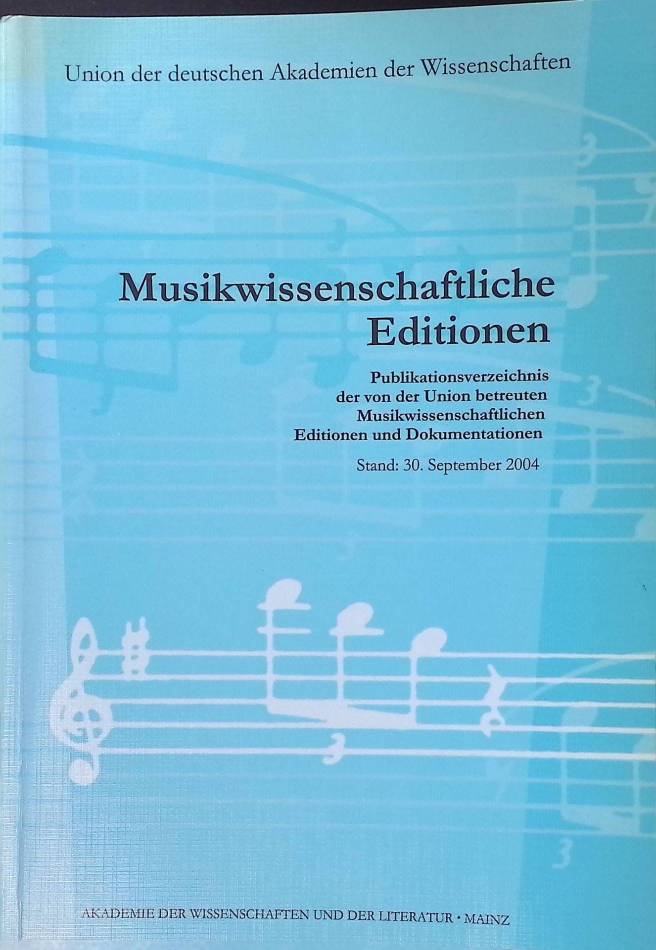 Monumenta Monodica Medii Aevi -in: Musikwissenschaftliche Editionen - Publikationsverzeichnis der von der Union betreuten Musikwissenschaftlichen Editionen und Dokumentationen - Stand: 30. September 2004