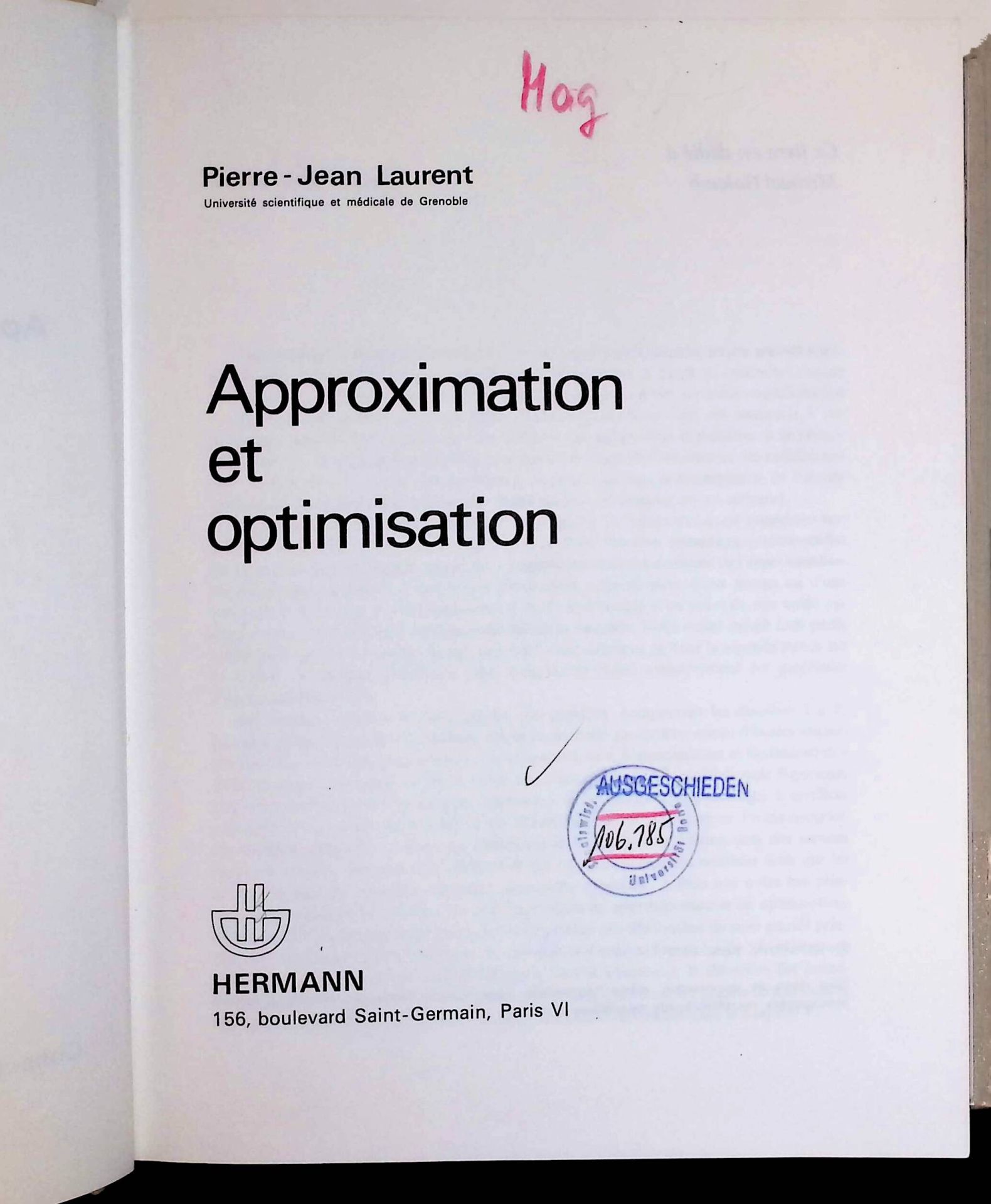 Approximation et optimisation