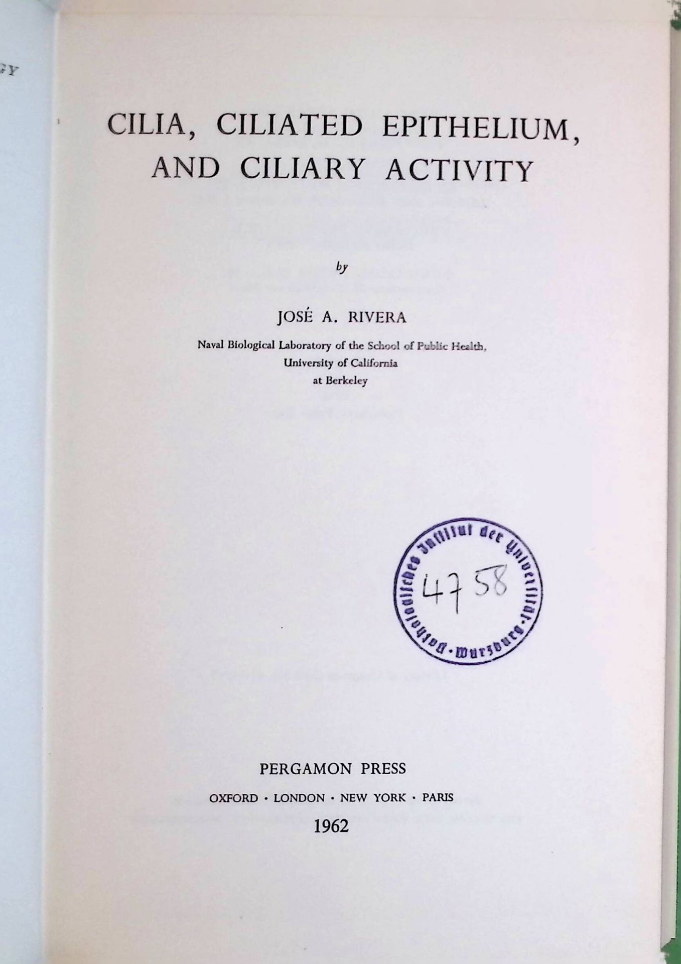 Cilia, Ciliated Epithelium and Ciliary Activity