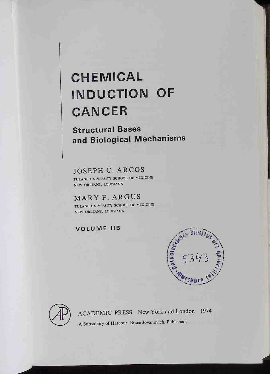 Chemical Induction of Cancer: VOLUME IIB