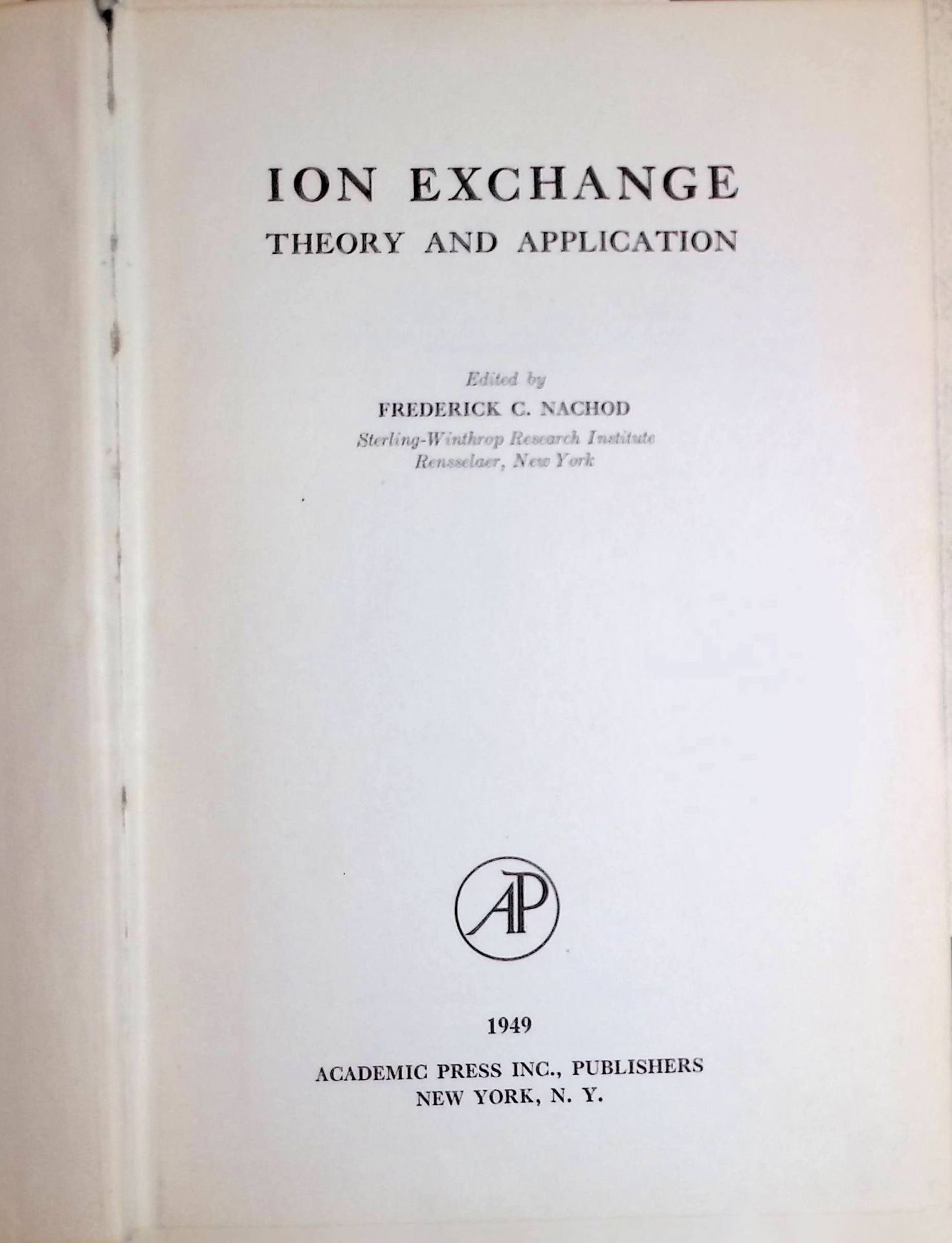 Ion Exchange: Theory and Application