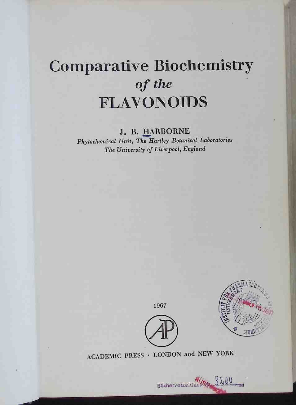 Comparative Biochemistry of the Flavonoids