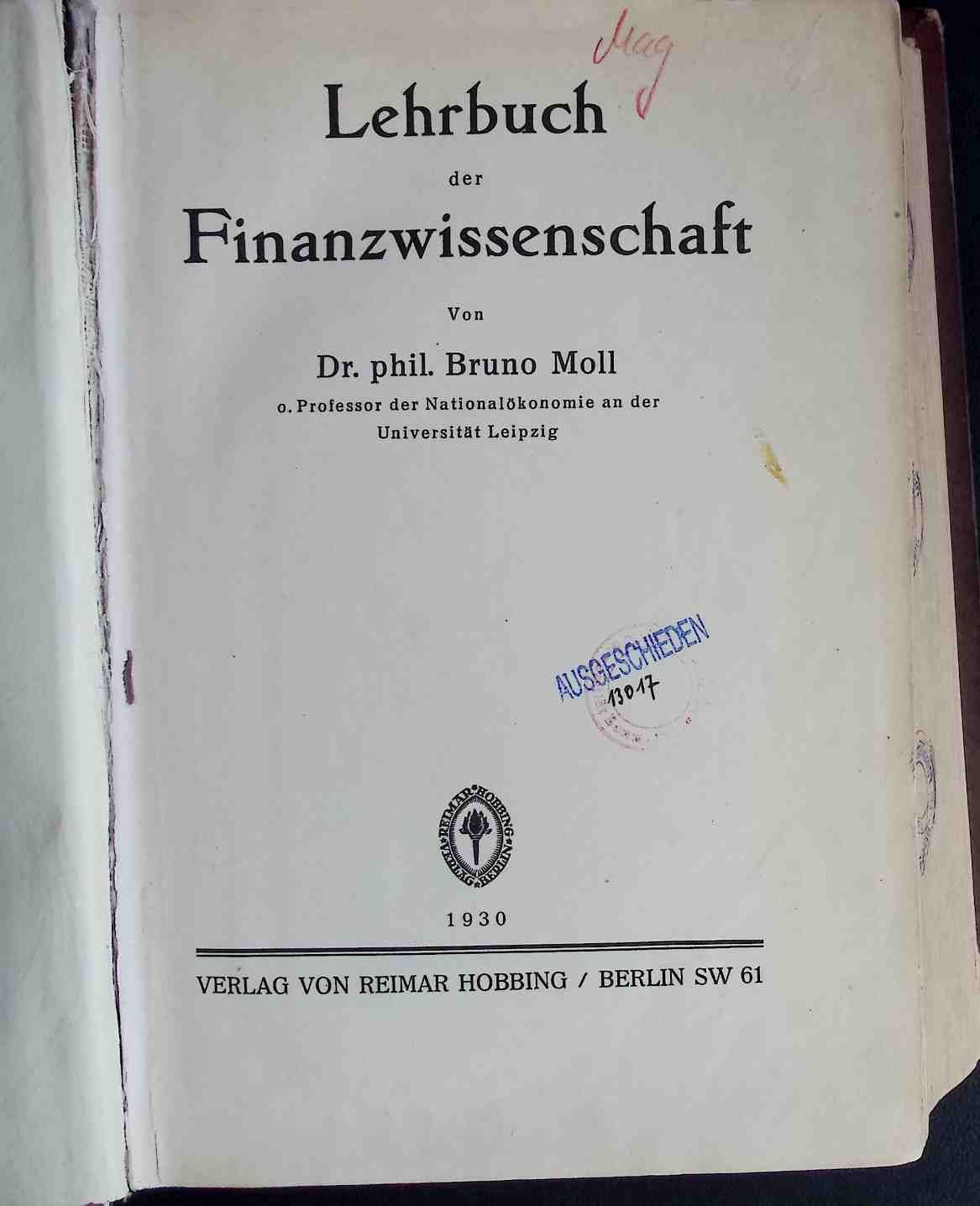Lehrbuch der Finanzwissenschaft