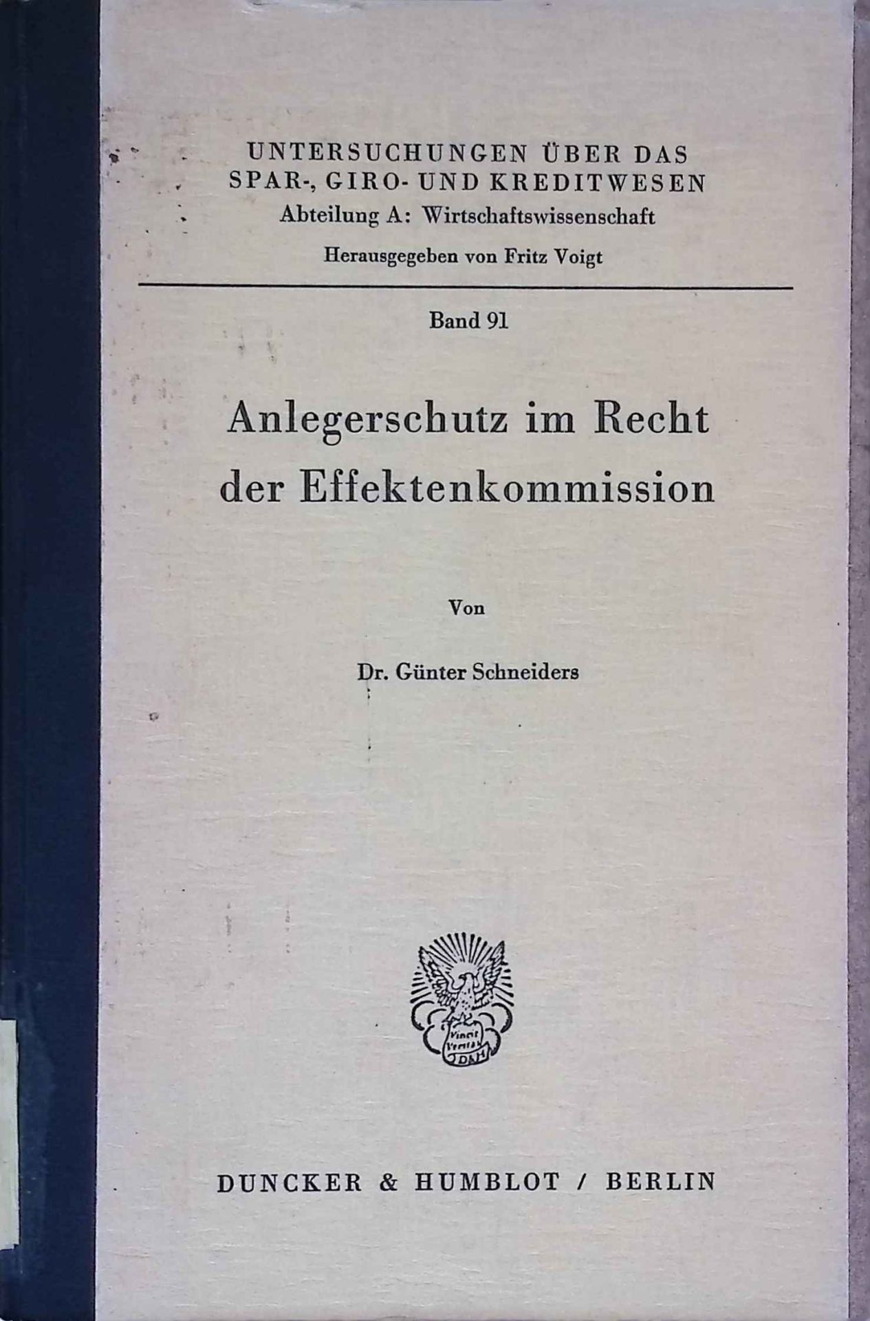 Anlegerschutz im Recht der Effektenkommission