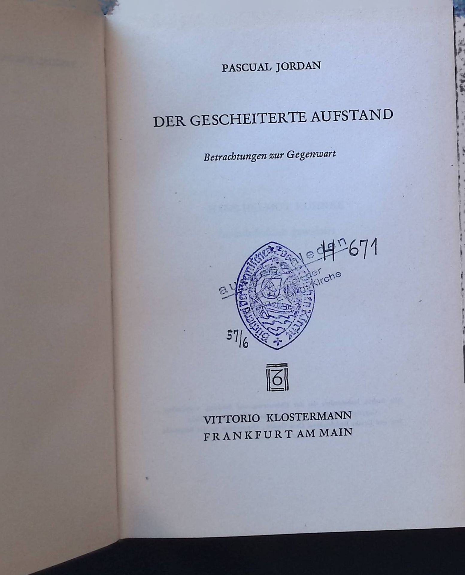 Der gescheiterte Aufstand : Betrachtungen zur Gegenwart
