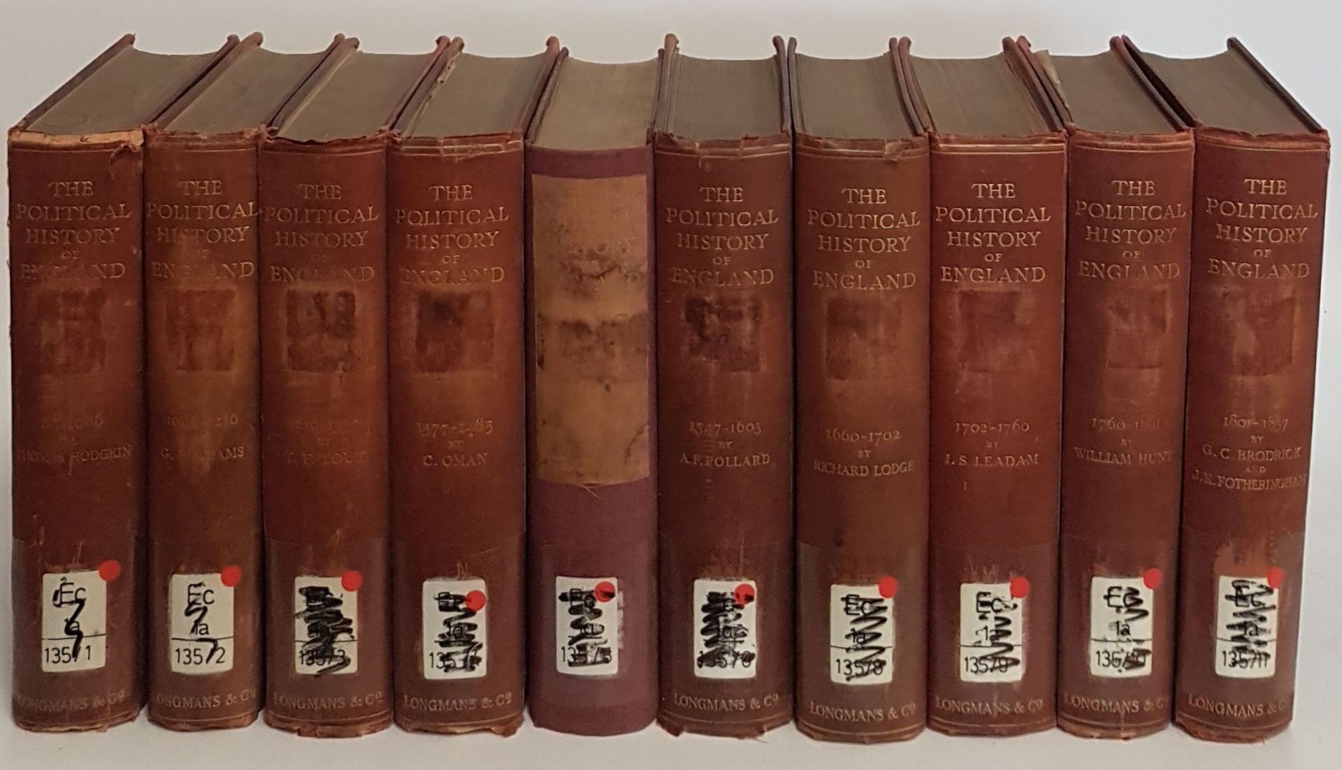 The Political History of England (CONVOLUTE/ KONVOLUT aus 10 Bänden von 12) - hier vorhanden: Vol.I-VI - VIII - XI (es fehlt Bd.VII und XII)