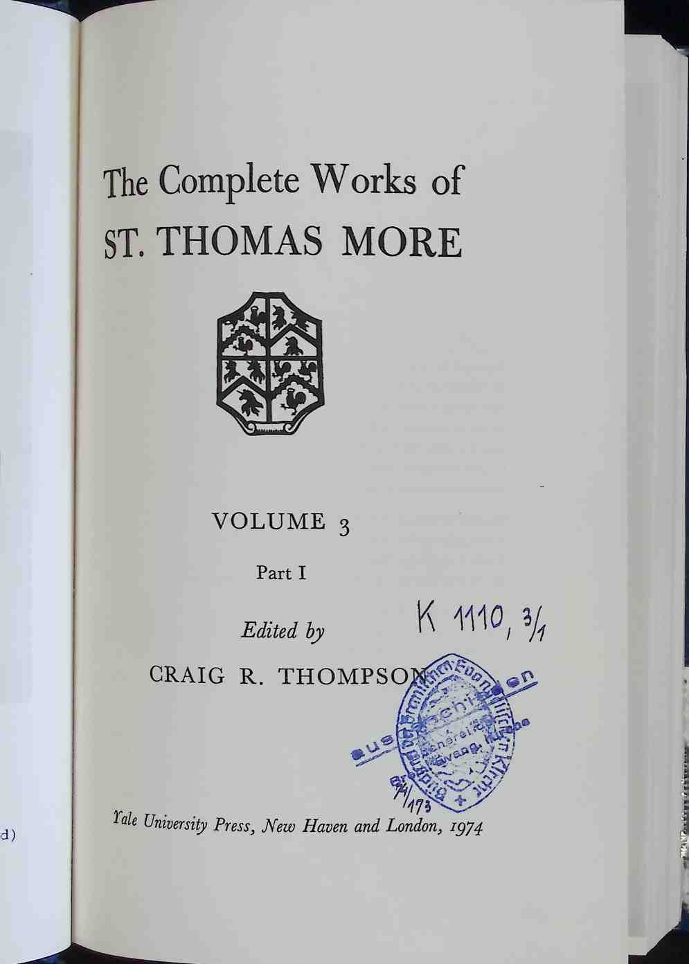 The Complete Works of St. Thomas More - VOLUME 3 PART I: Translations of Lucian