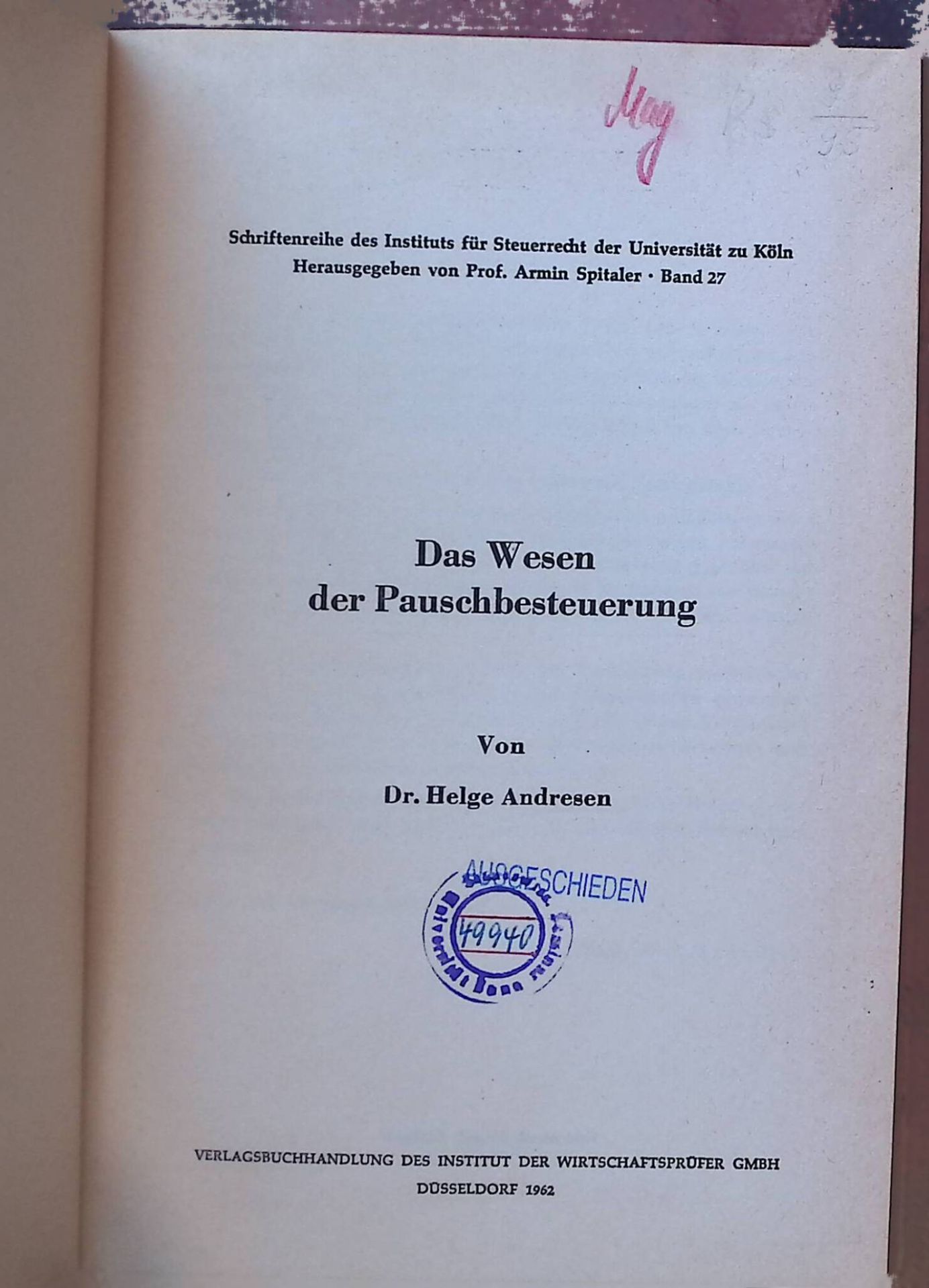 Das Wesen der Pauschbesteuerung