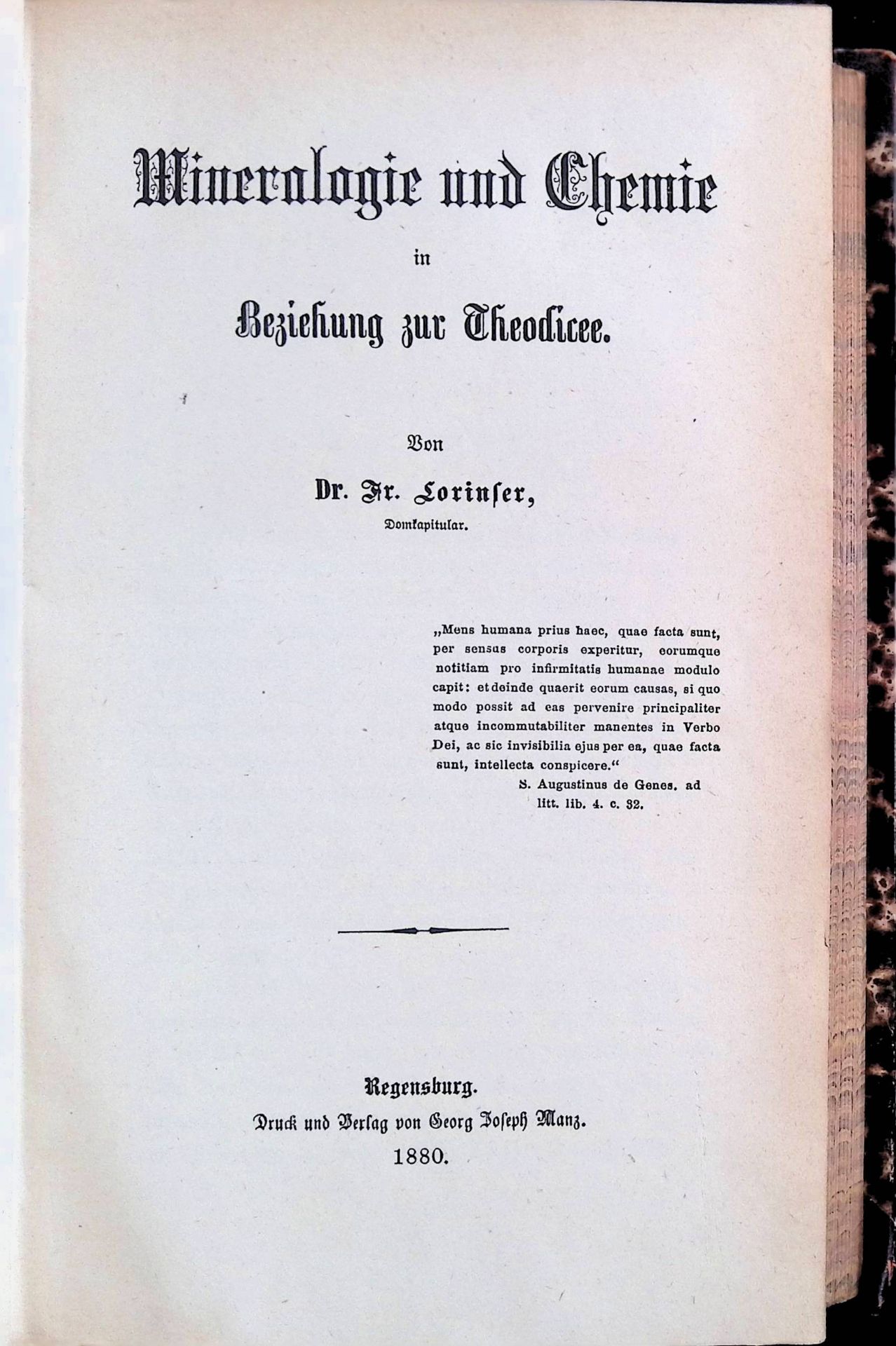 Mineralogie und Chemie in Beziehung zur Theodicee