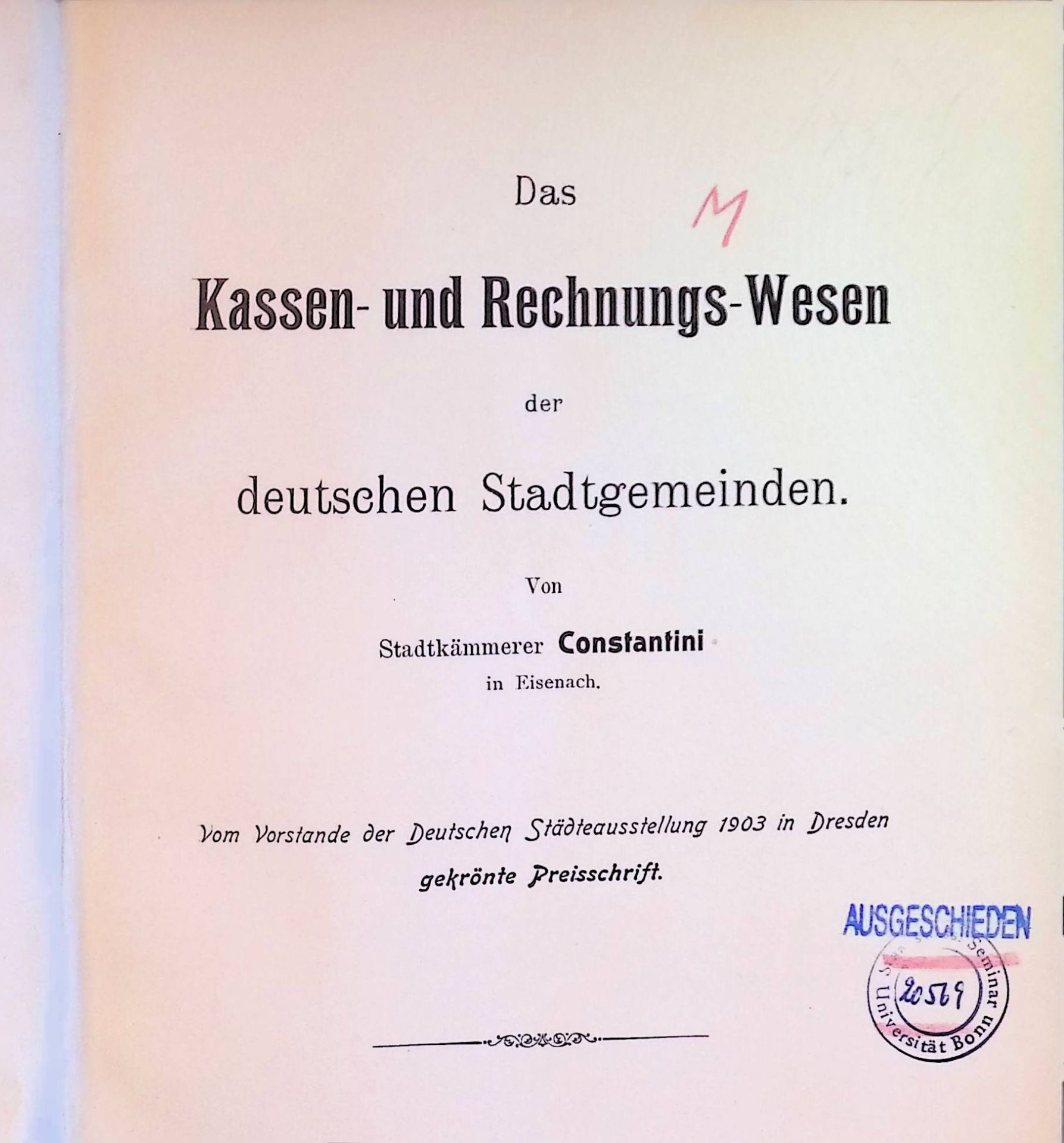 Das Kassen- und Rechnungswesen der deutschen Stadtgemeinden