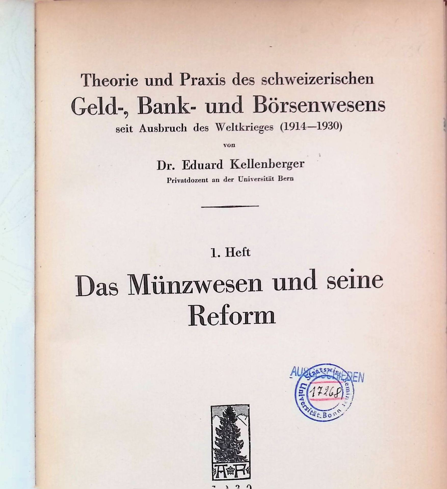 Das Münzwesen u. seine Reform