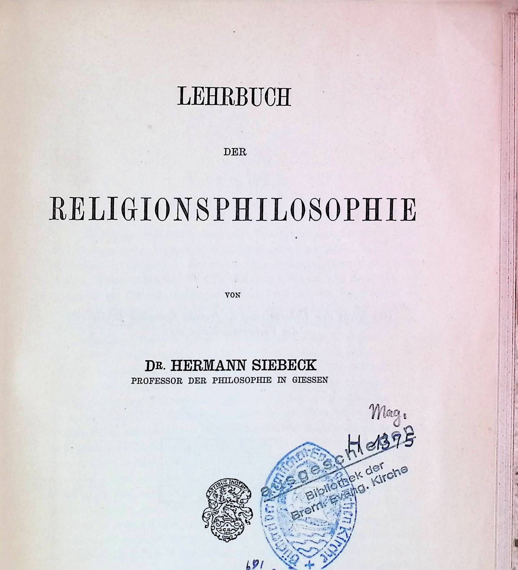 Lehrbuch der Religionsphilosophie