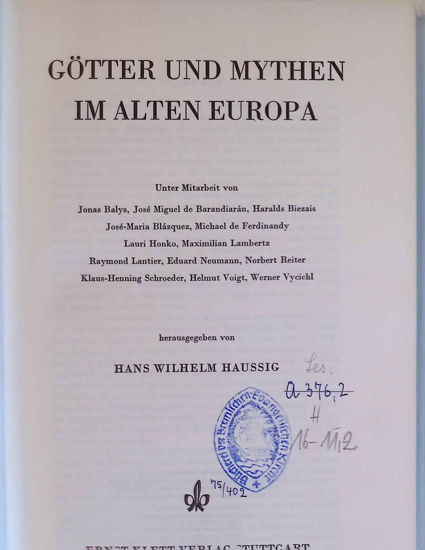 Götter und Mythen im Alten Europa