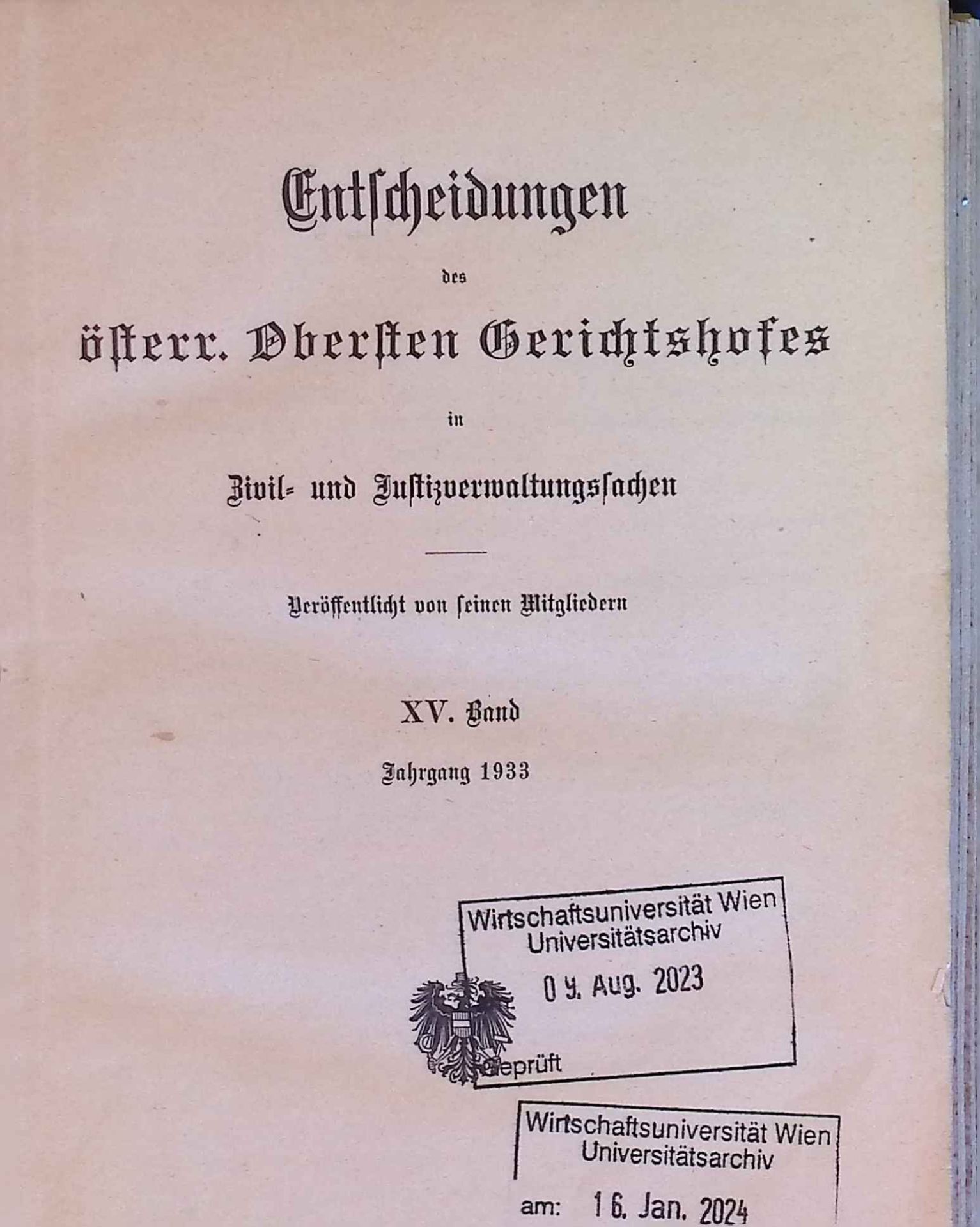 Entscheidungen des Österreichischen Obersten Gerichtshofes in Zivil- und Justizverwaltungssachen