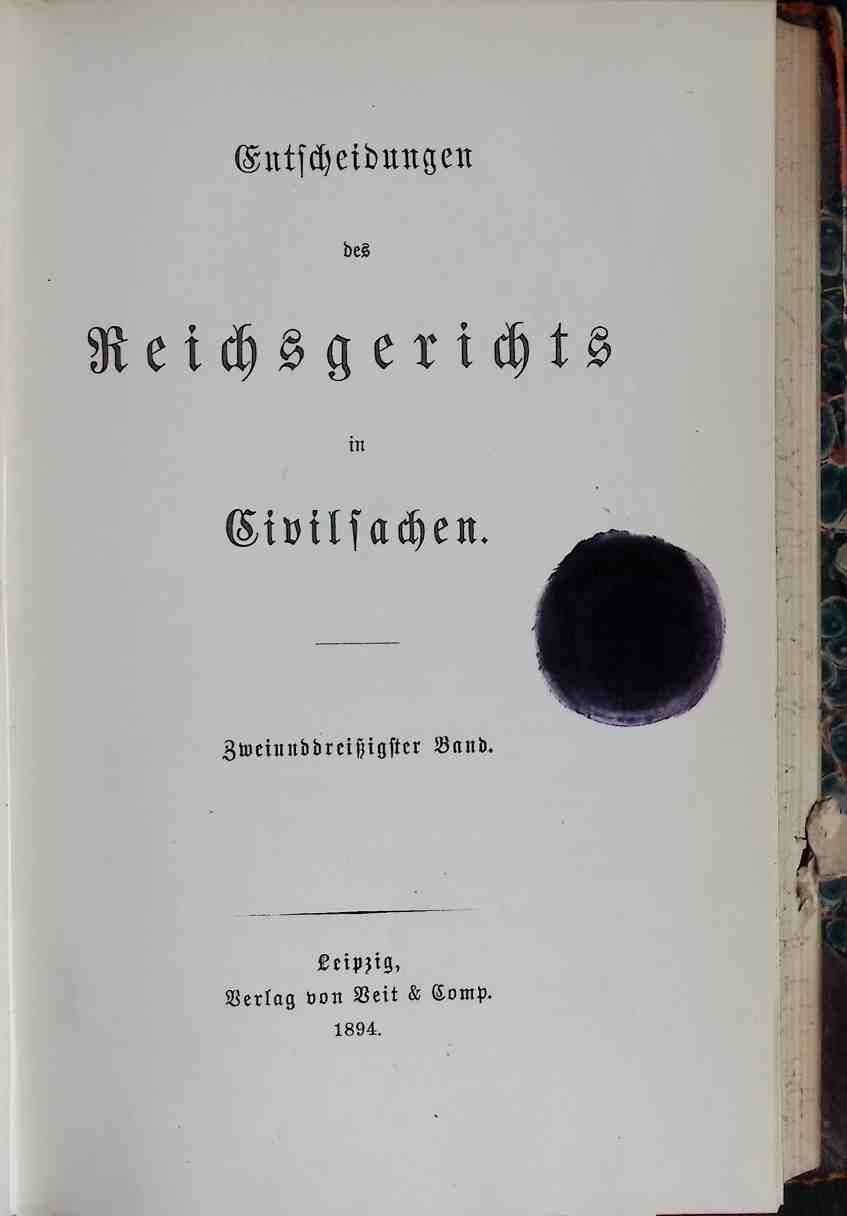 Entscheidungen des Reichsgerichts in Civilsachen/ Zivilsachen - Bd. 32