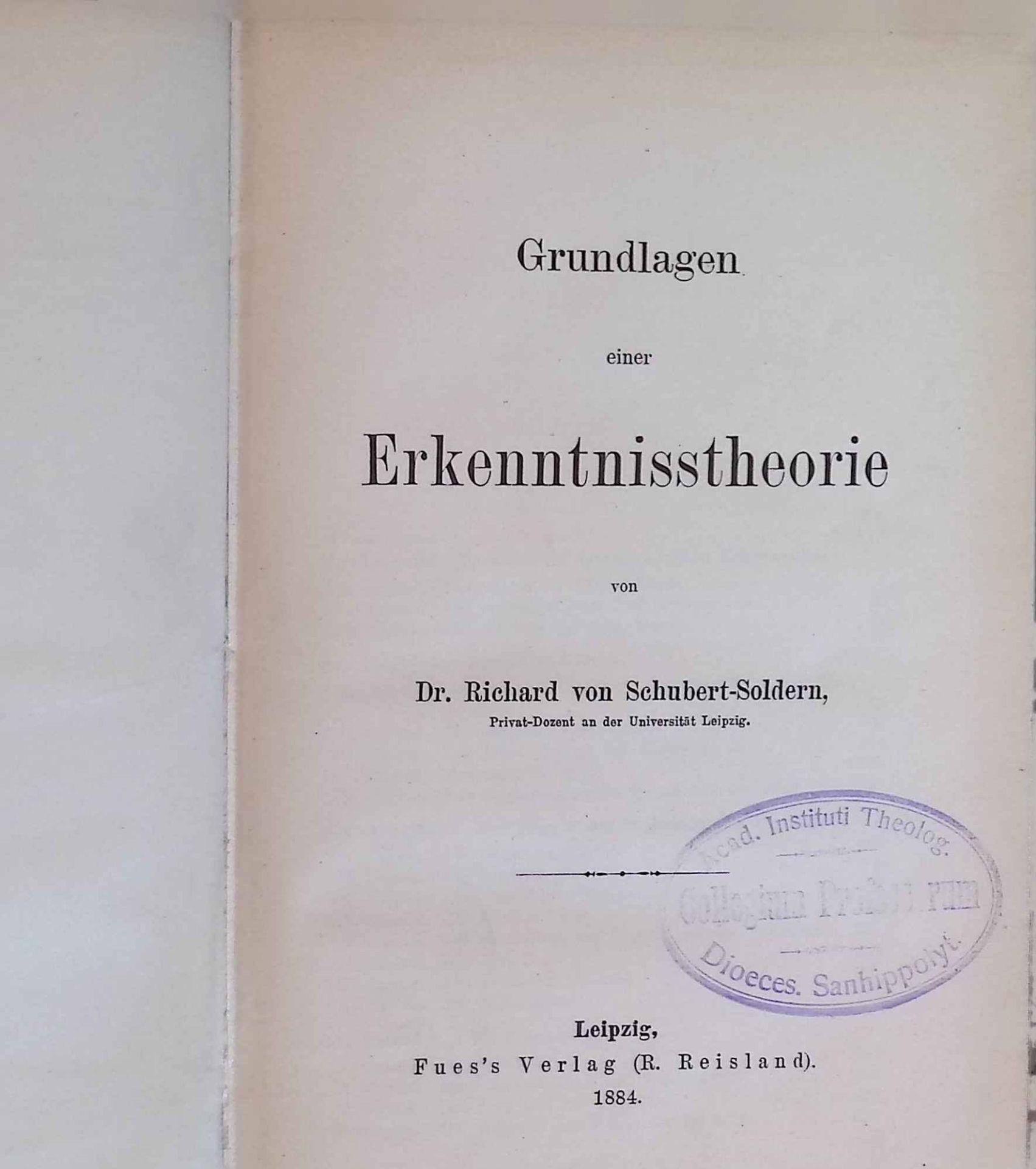 Grundlagen einer Erkenntnisstheorie
