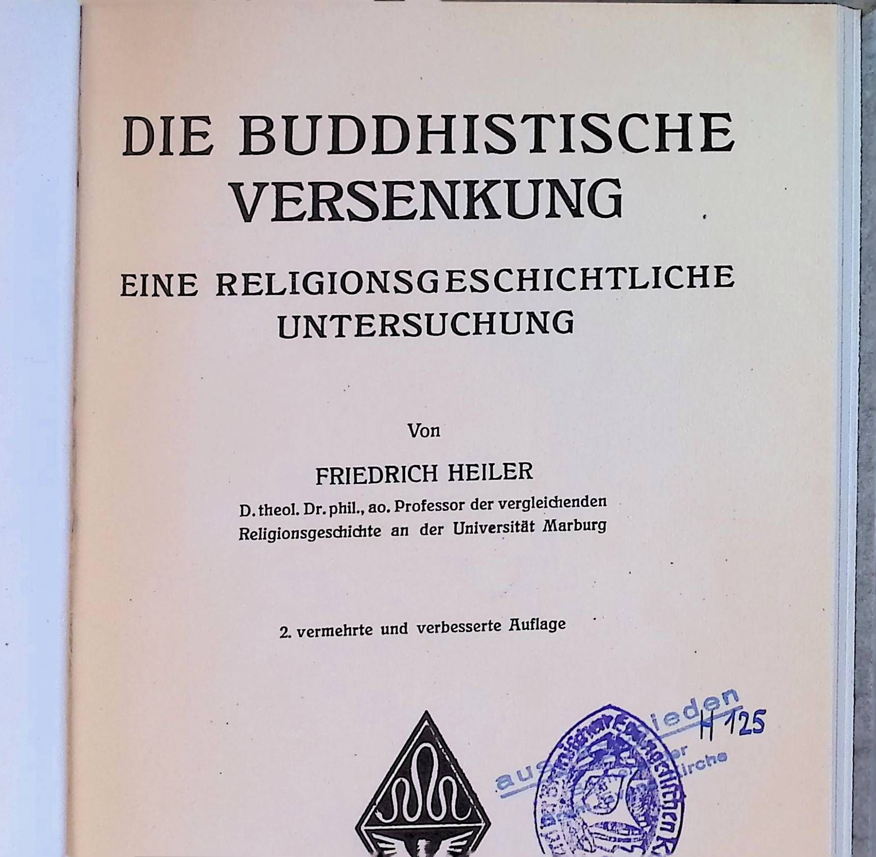 Die buddhistische Versenkung : Ein religionsgeschichtl. Untersuchung