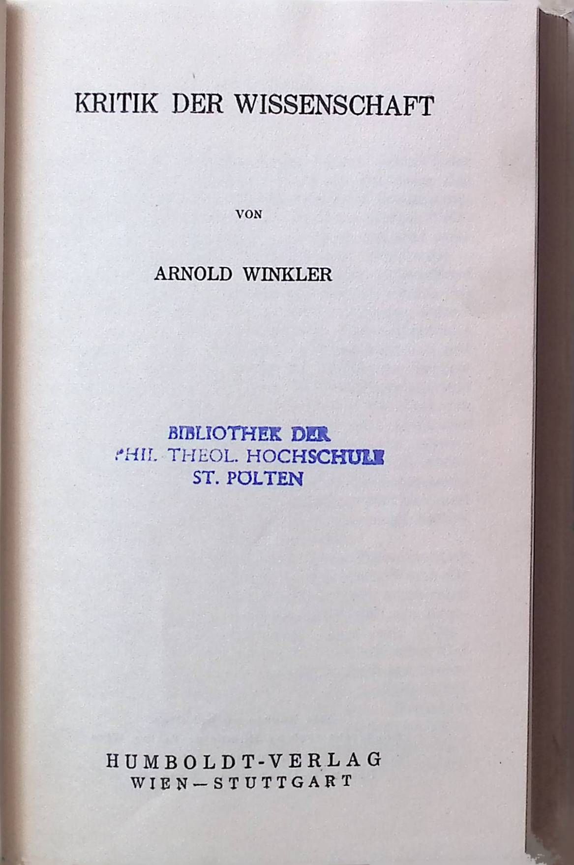 Kritik der Wissenschaft
