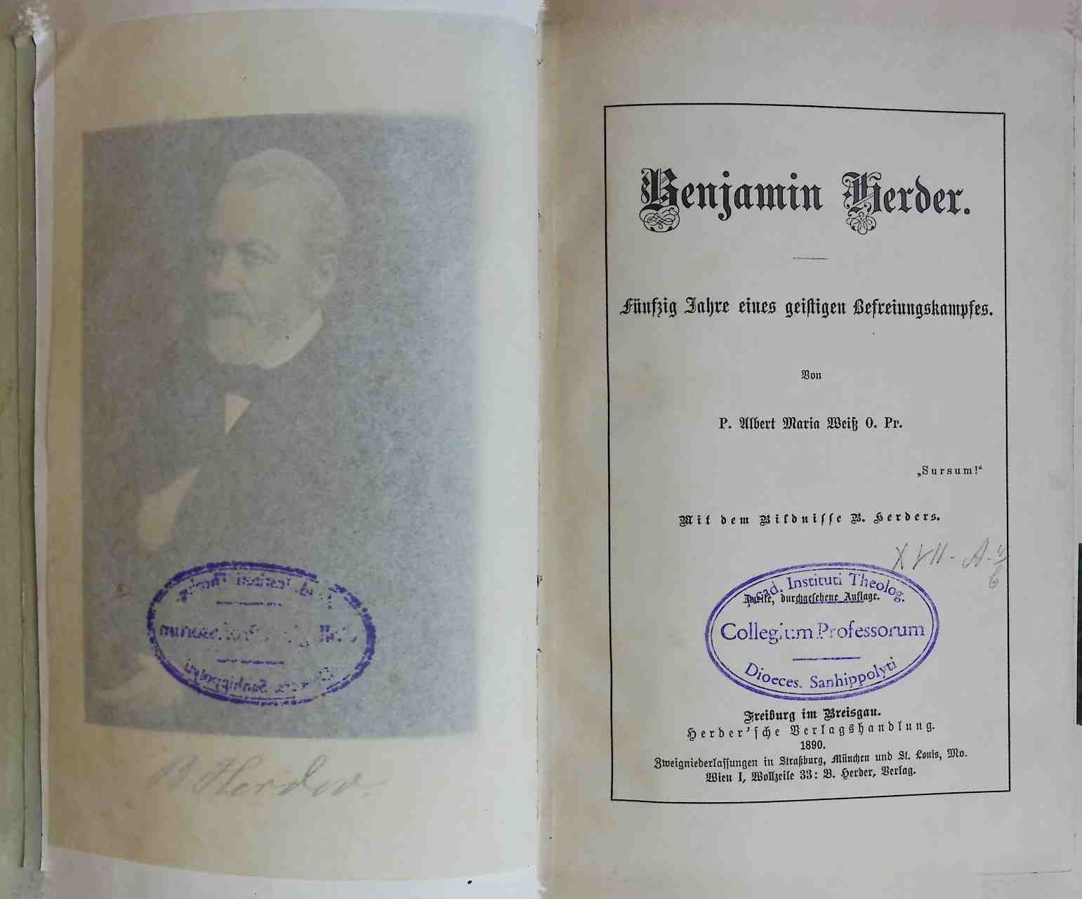 Benjamin Herder. Fünfzig Jahre eines geistigen Befreiungskampfes