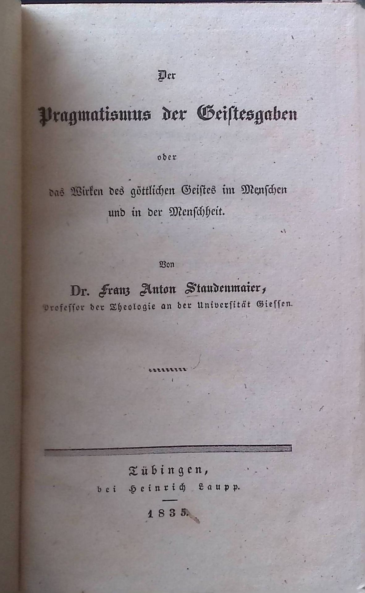 Der Pragmatismus der Geistesgaben oder das Wirken des göttlichen Geistes im Menschen und in der Menschheit