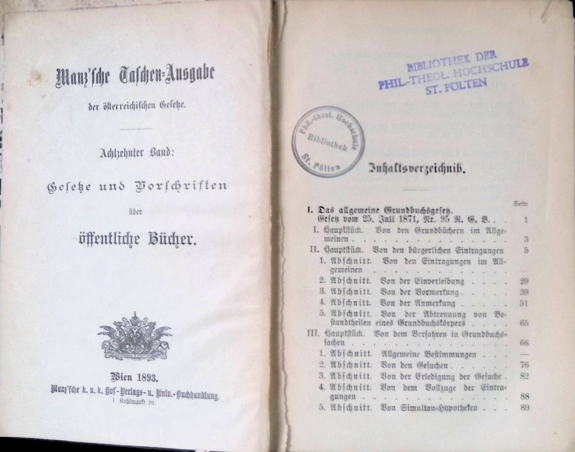 Gesetze und Vorschriften über öffentliche Bücher