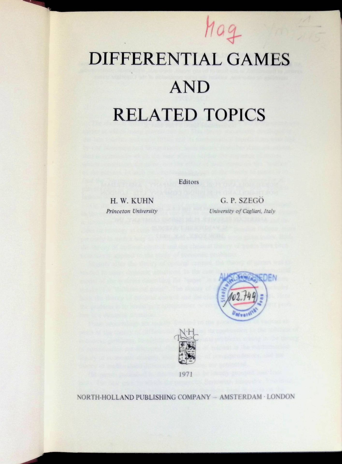 Differentiual games and related topics