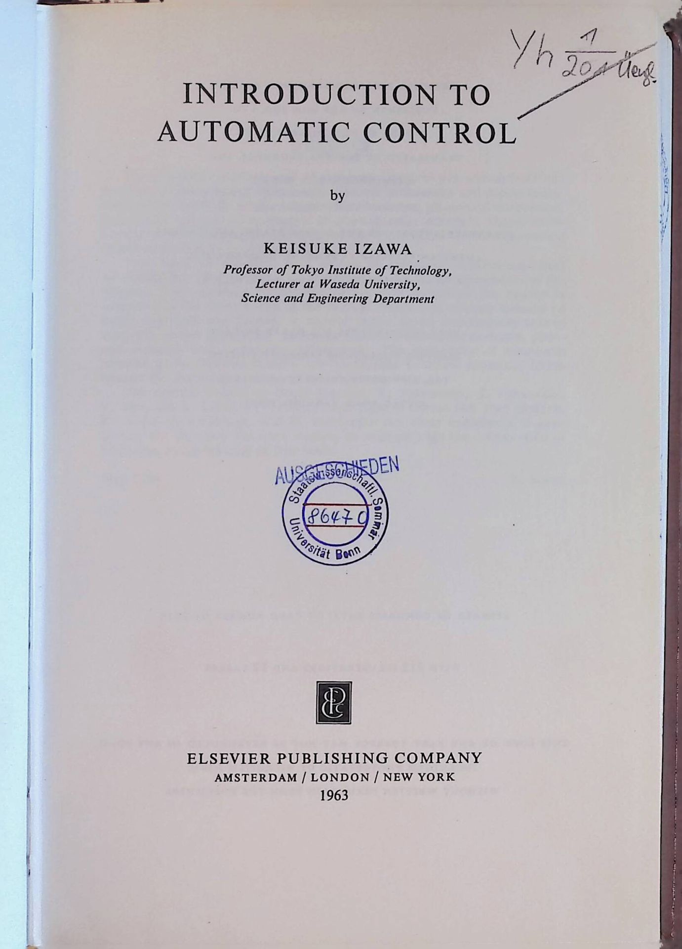 Introduction to Automatic Control