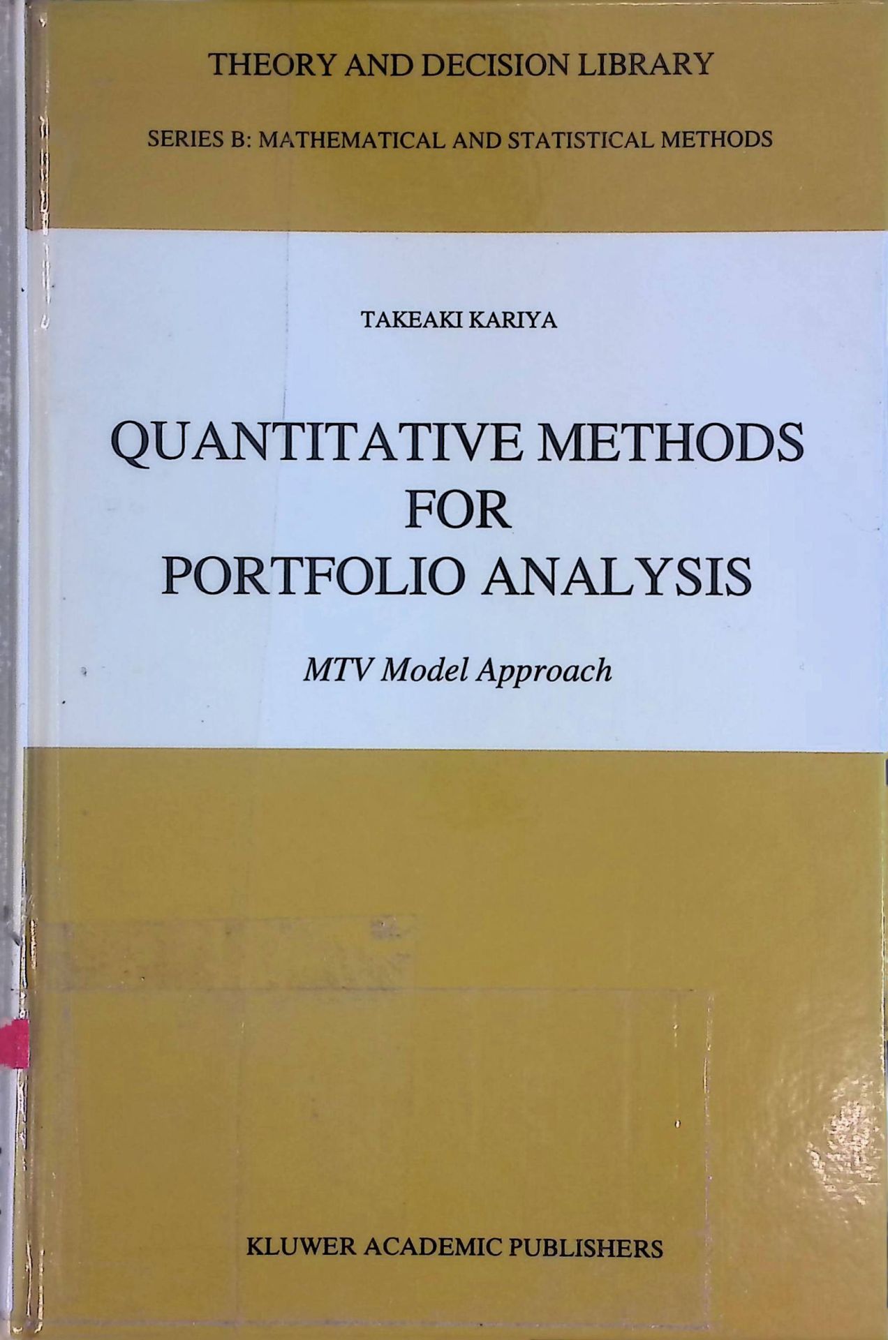 Quantitive methods for portfolio analysis: MTV Model Approach