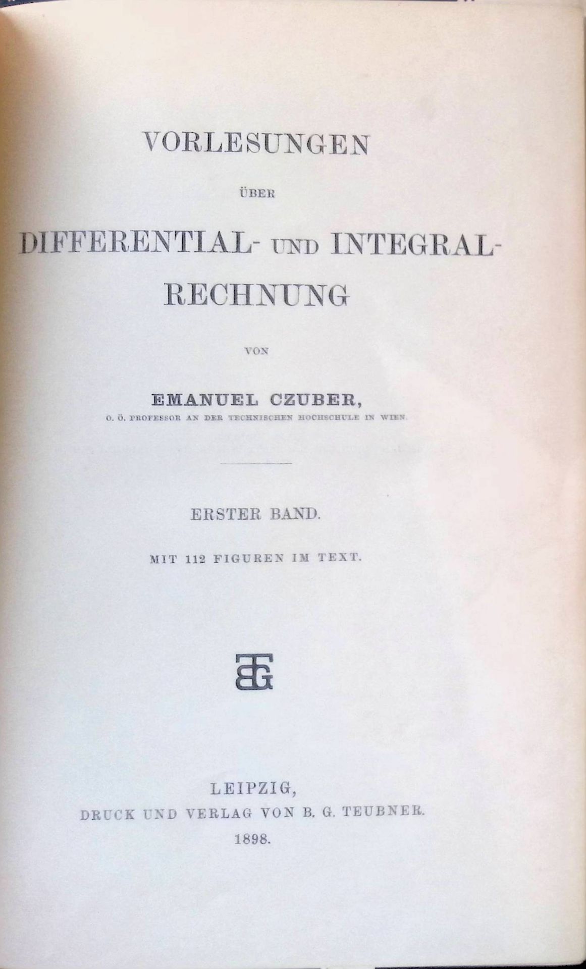 Vorlesungen über Differential-und Integralrechnung, 1. BAND