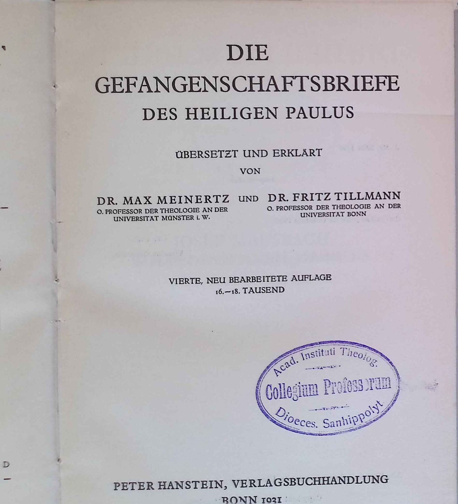 Die Gefangenschaftsbriefe des heiligen Paulus