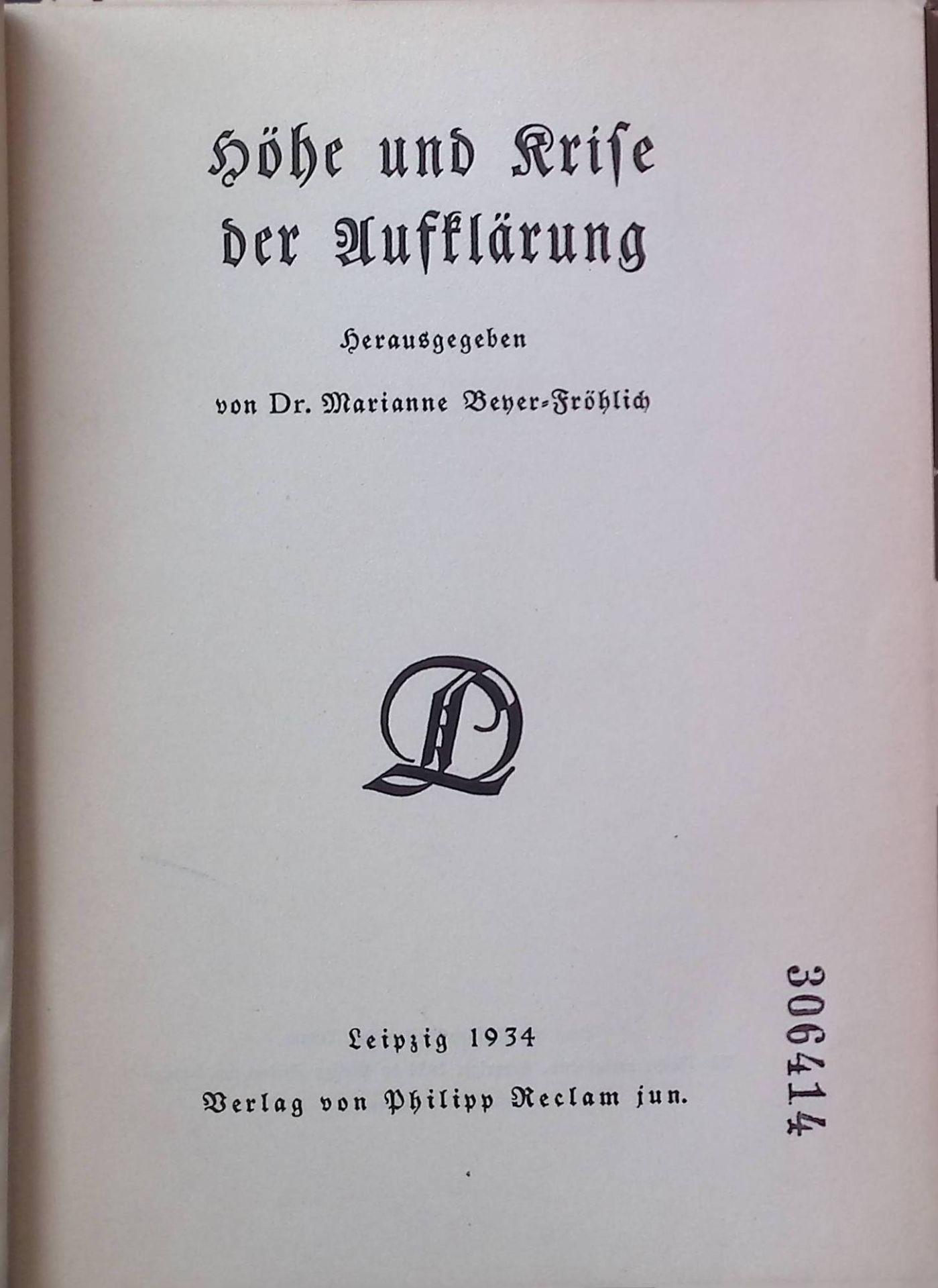 Höhe und Krise der Aufklärung