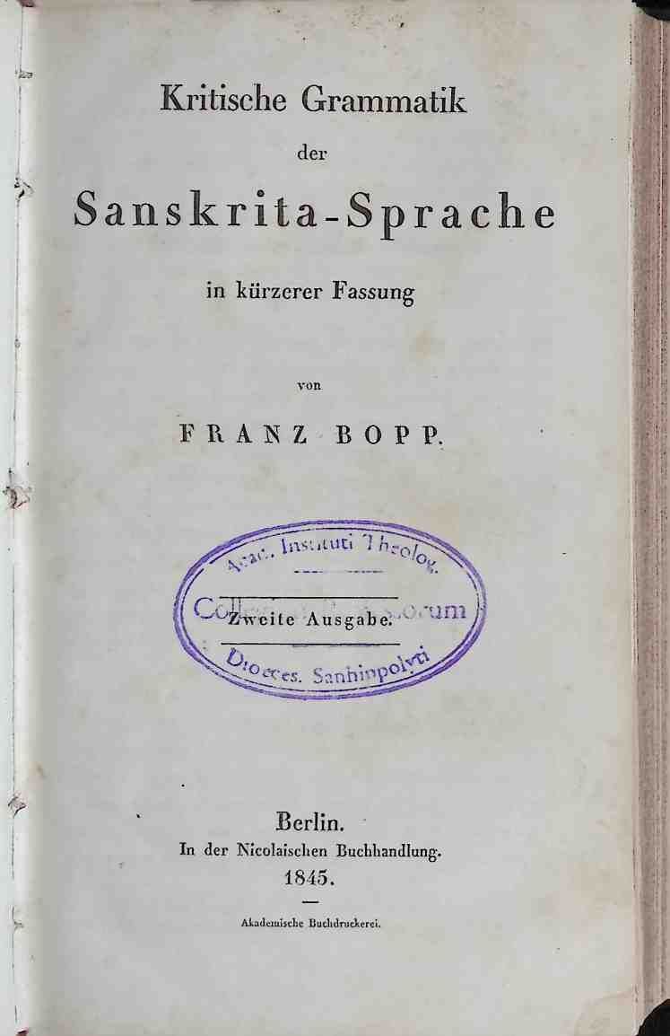 Kritische Grammatik der Sanskrita-Sprache in kurzerer Fassung
