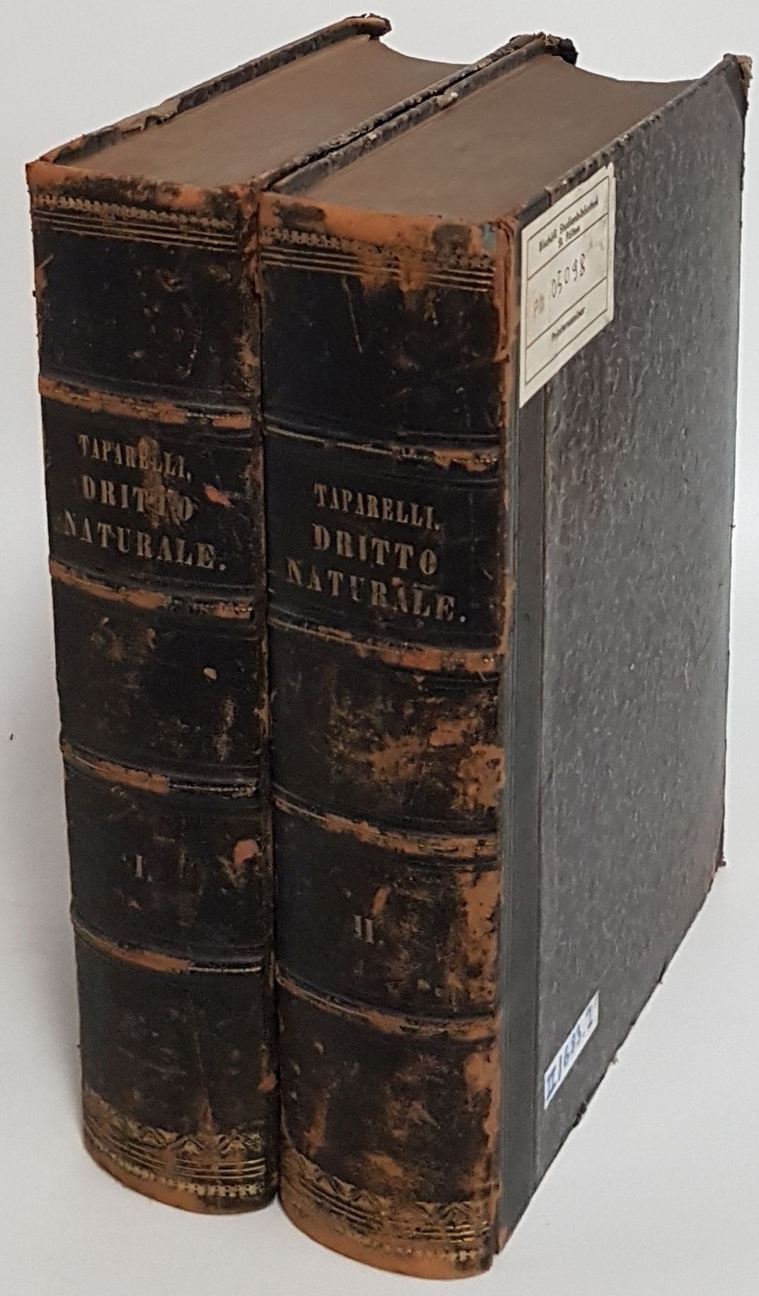 Saggio teoretico di dritto naturale. Appoggiato sul fatto opera del P. Luigi Taparelli (2 vols./ 2 Bände KOMPLETT)