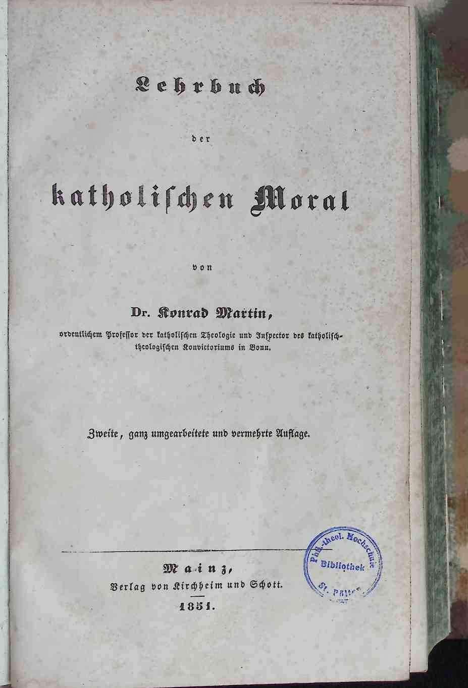 Lehrbuch der katholischen Moral