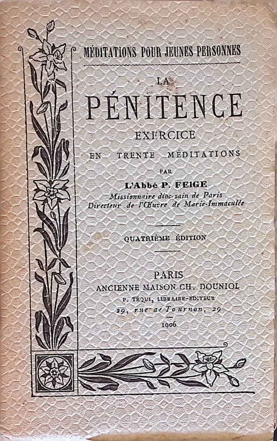 La Penitence Exercice en trente Meditations